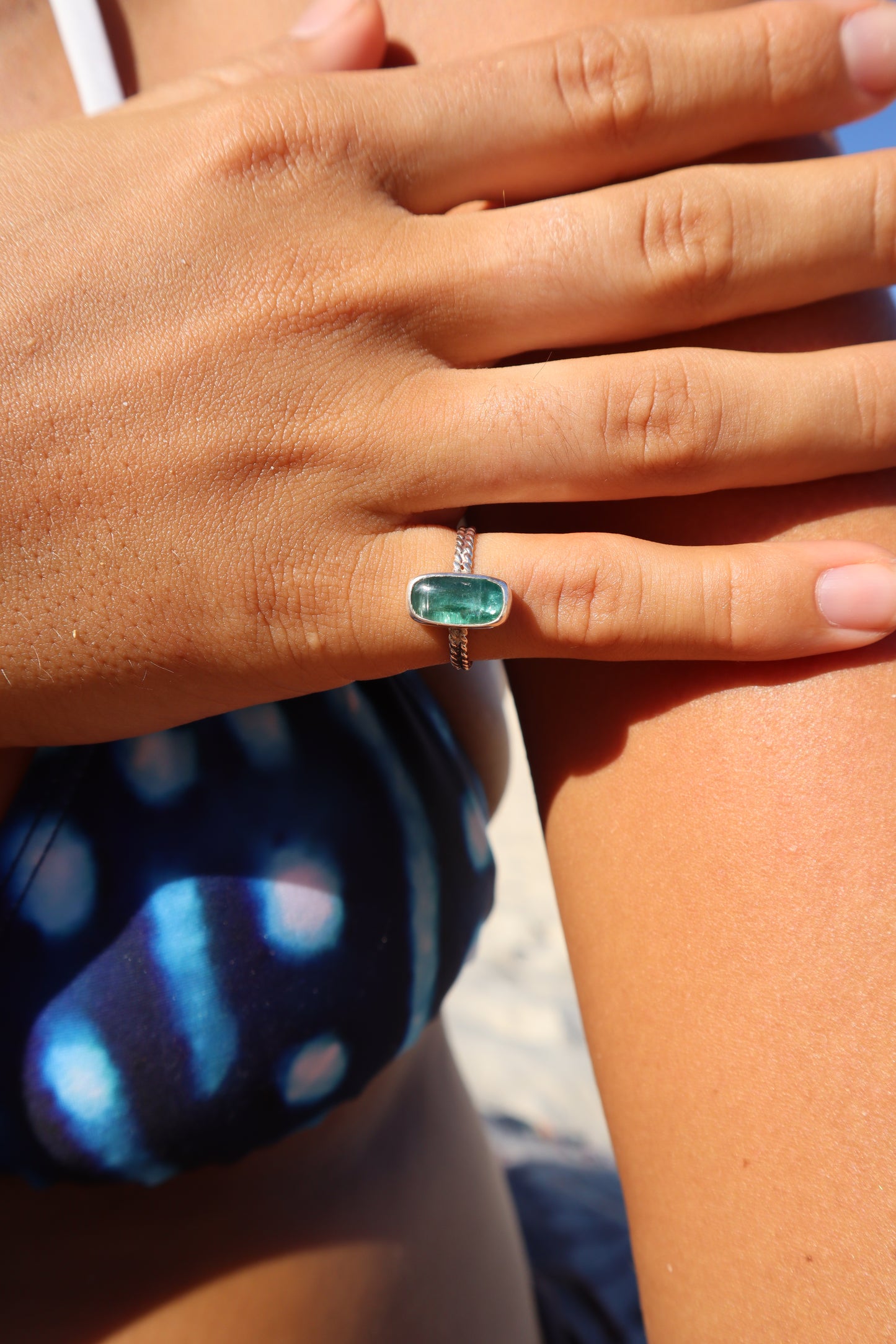 Dainty Apatite Ring SIZE L - 5 3/4