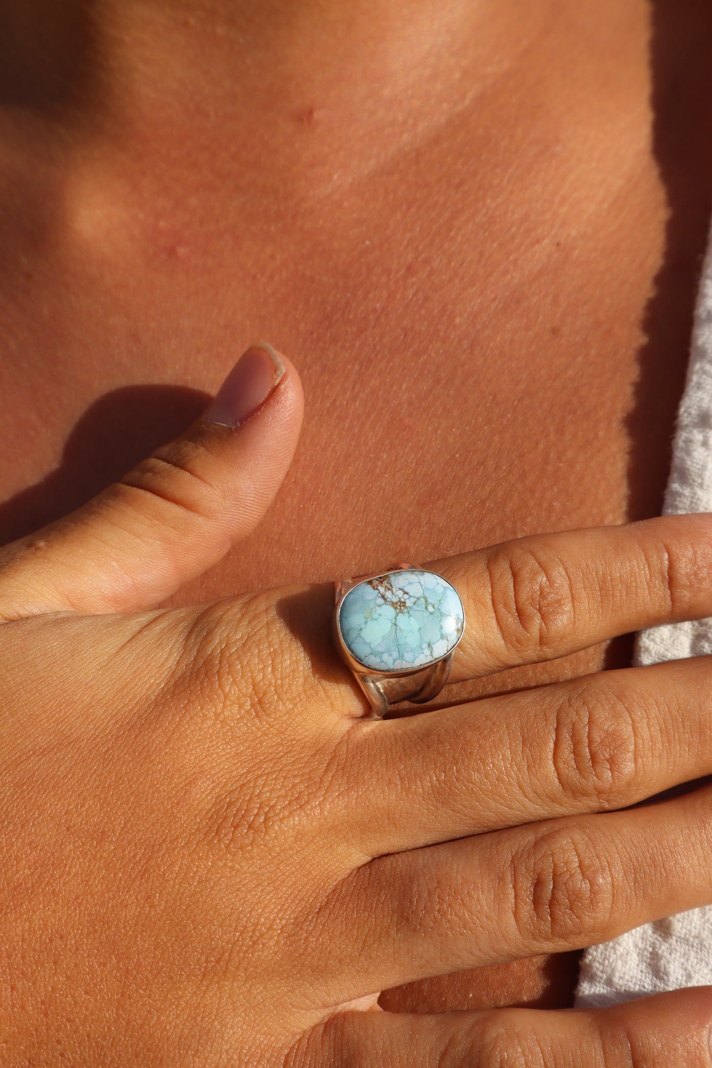 Chunky Turquoise Ring SIZE R 1/2 - 9