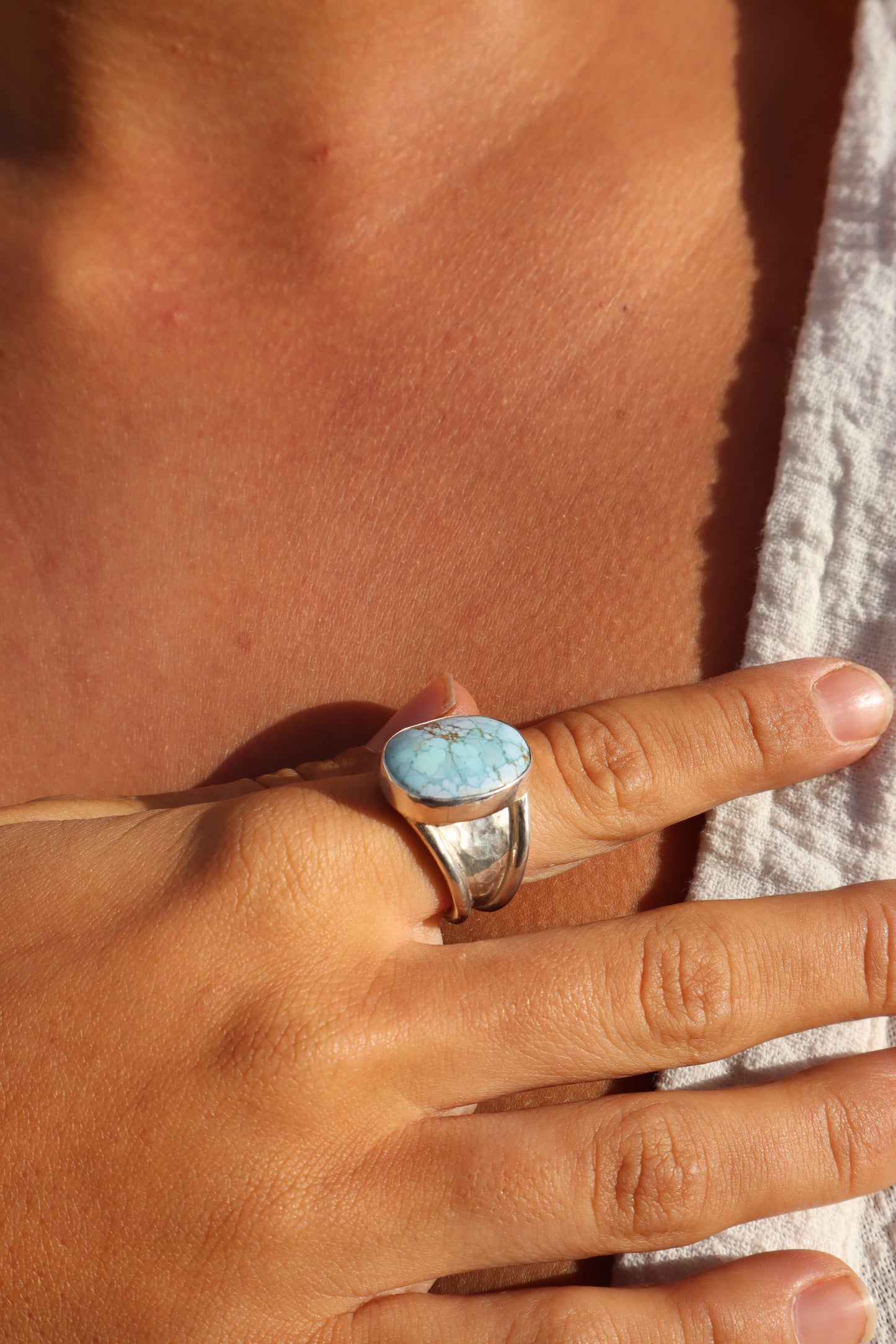 Chunky Turquoise Ring SIZE R 1/2 - 9