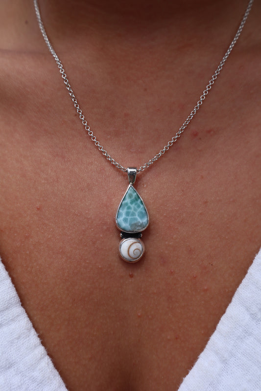 Larimar x Operculum Pendant