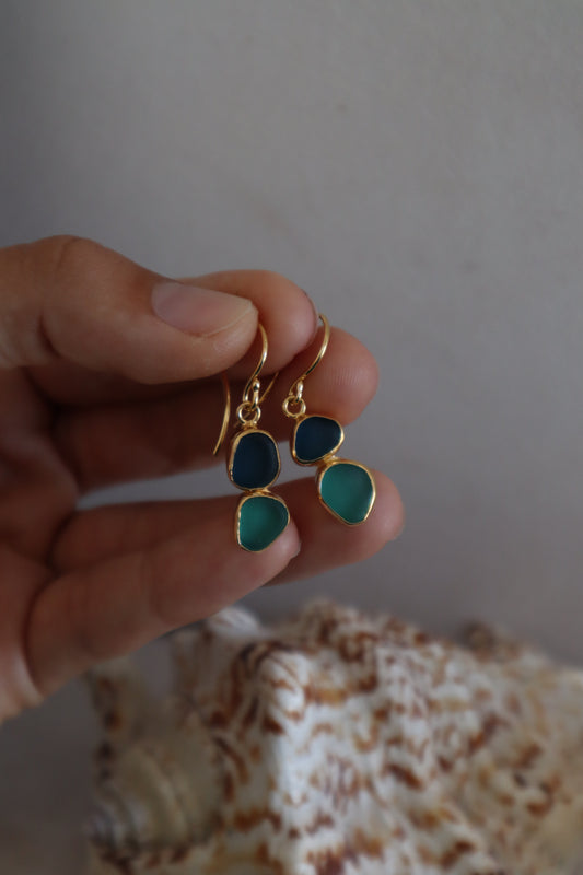 Double Seaglass Earrings