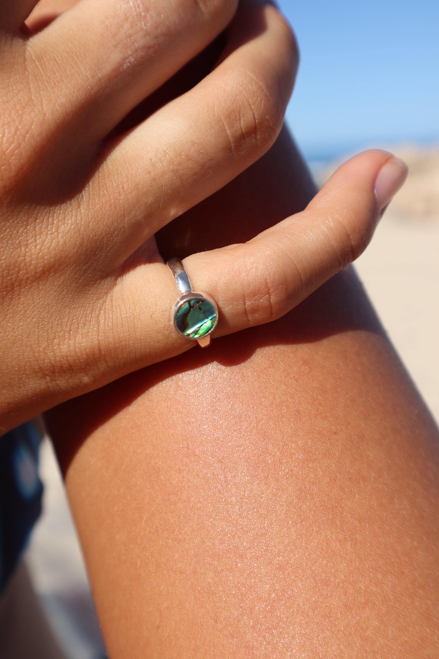 Dainty Abalone Ring SIZE I 1/2 - 4 1/2