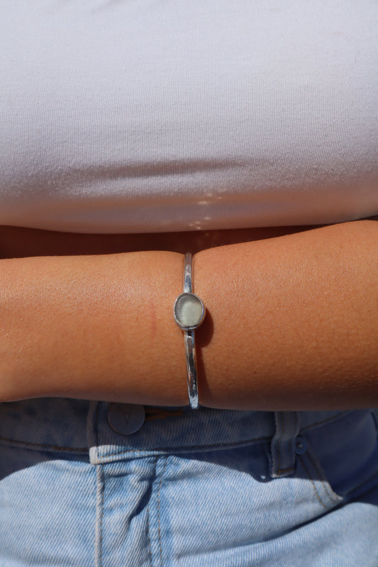 Clear Sea Glass Wanderer Cuff