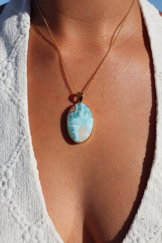 Larimar Wave Pendant