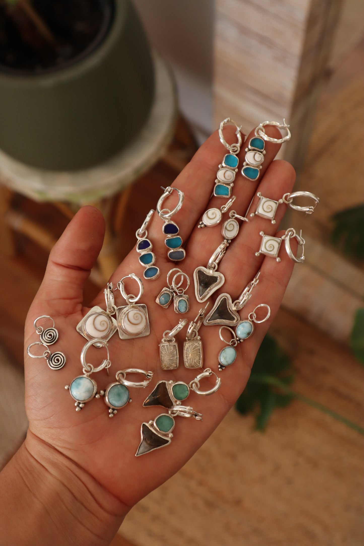 Shark Tooth Frame Earrings