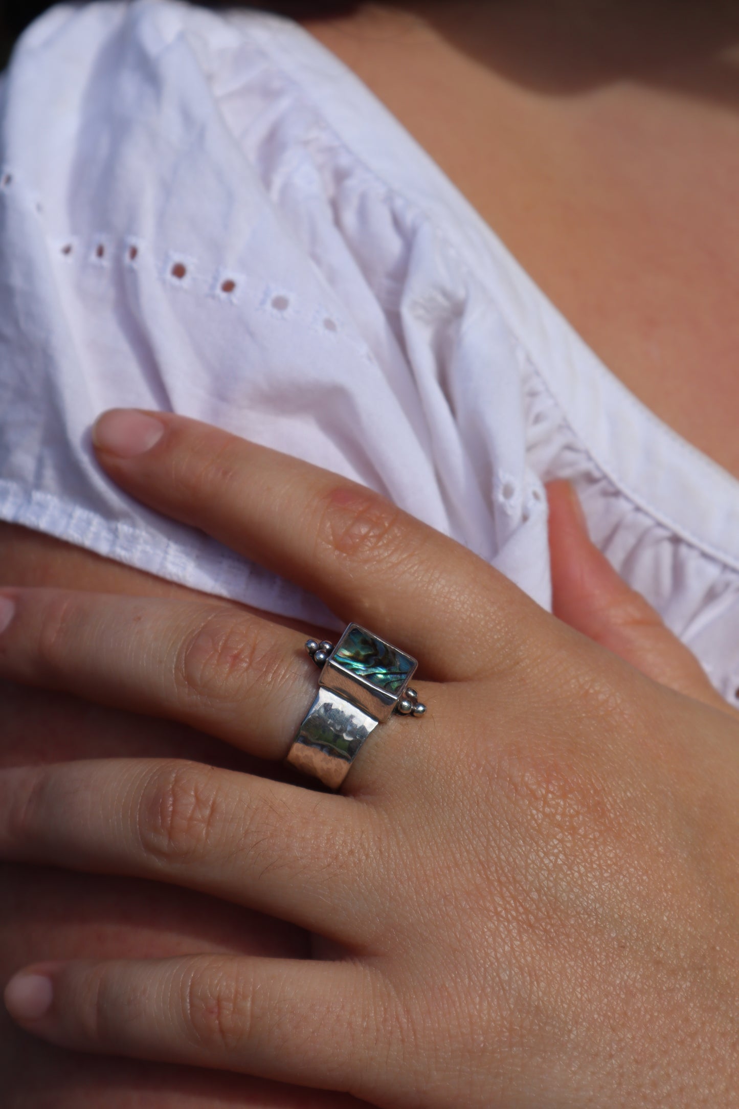 Abalone Angel Ring SIZE 0 1/2 - 7 1/2