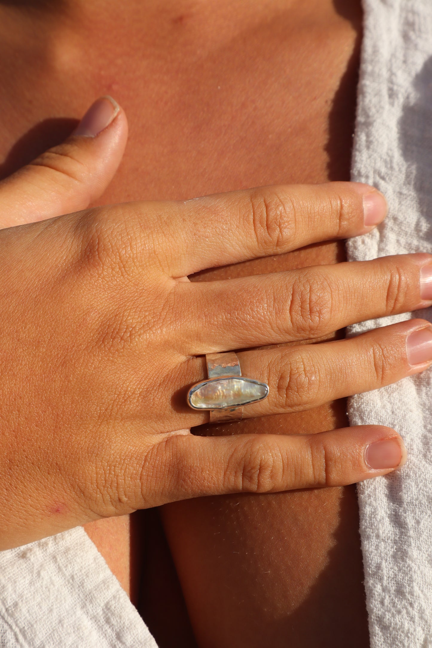 Pearl Ring SIZE N 1/2 - 7