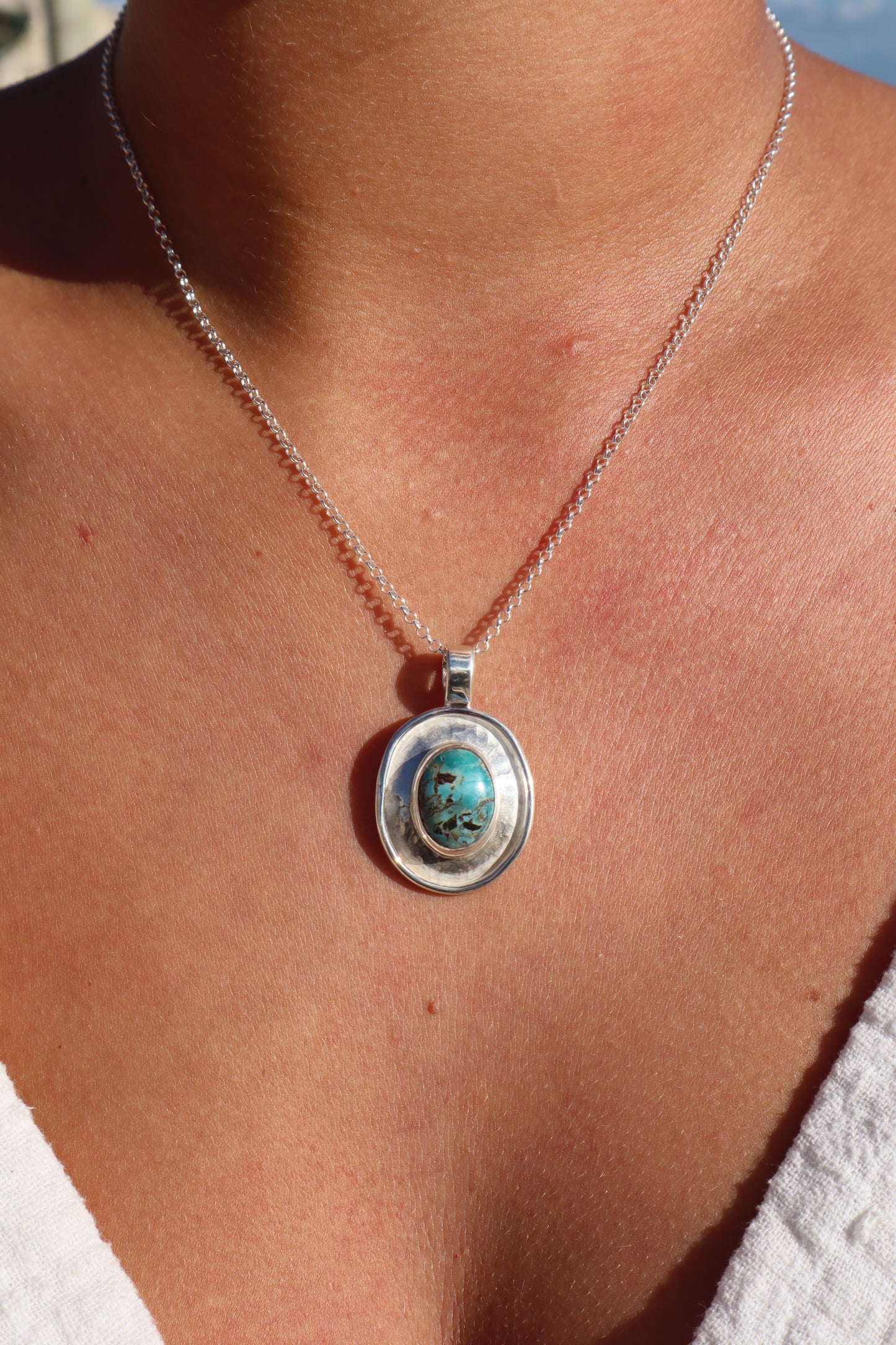 Turquoise Halo Pendant