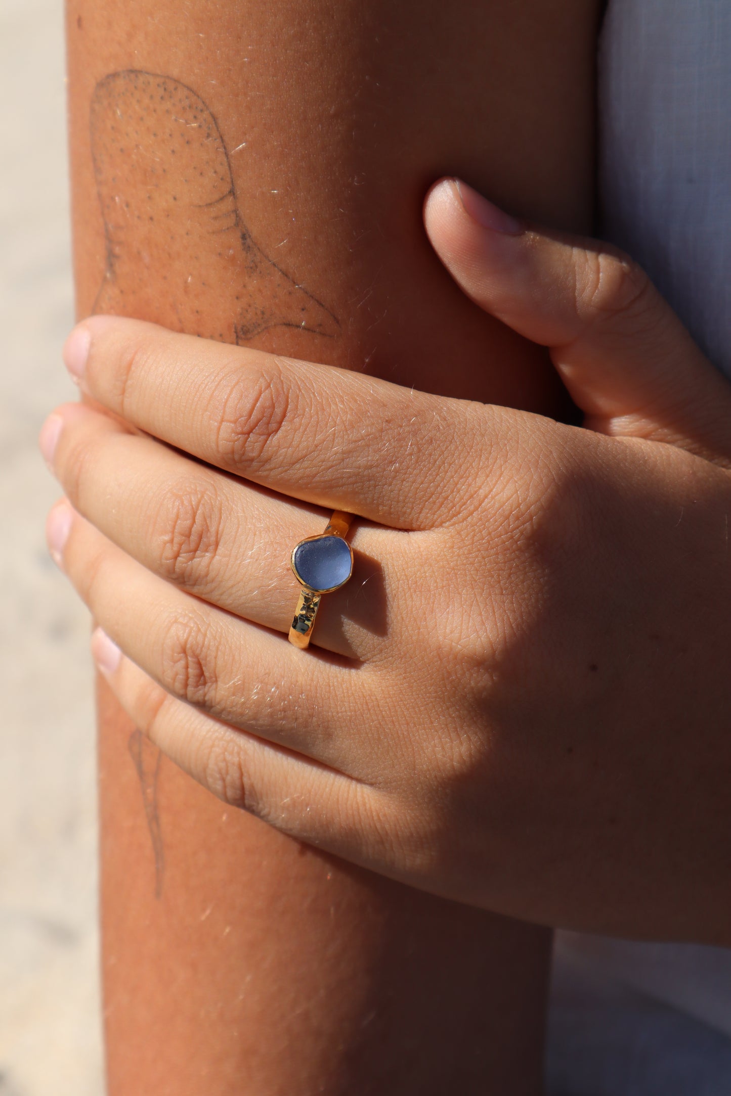 Dainty Purple Sea Glass Ring SIZE 10.5 - U 1/2