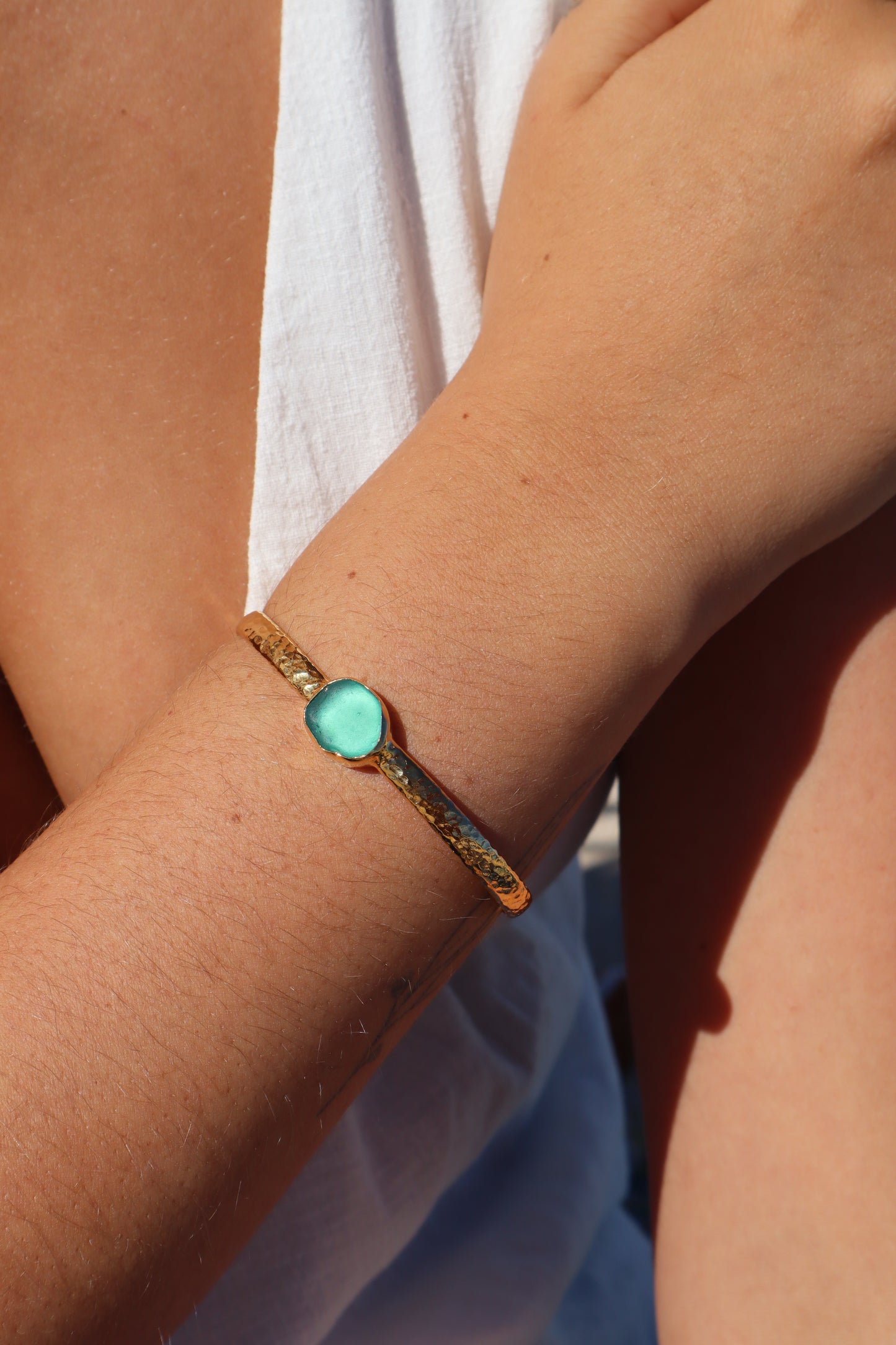 Textured Sea Glass Cuff