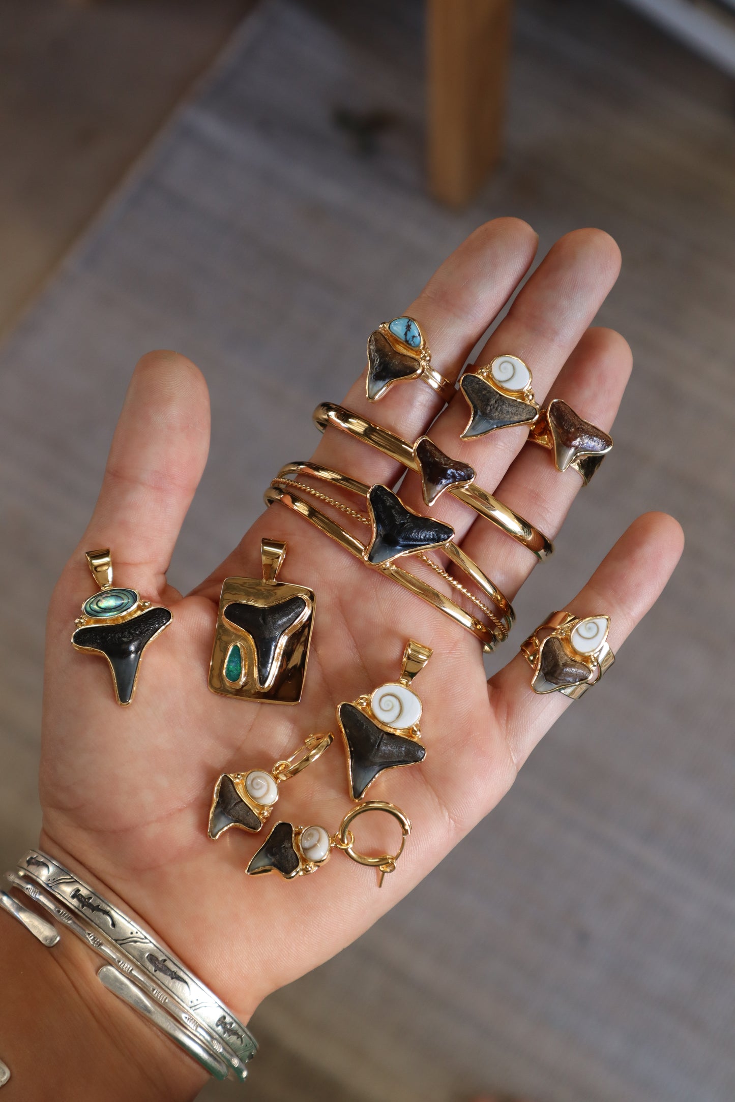 Shark Tooth x Opal Frame Pendant