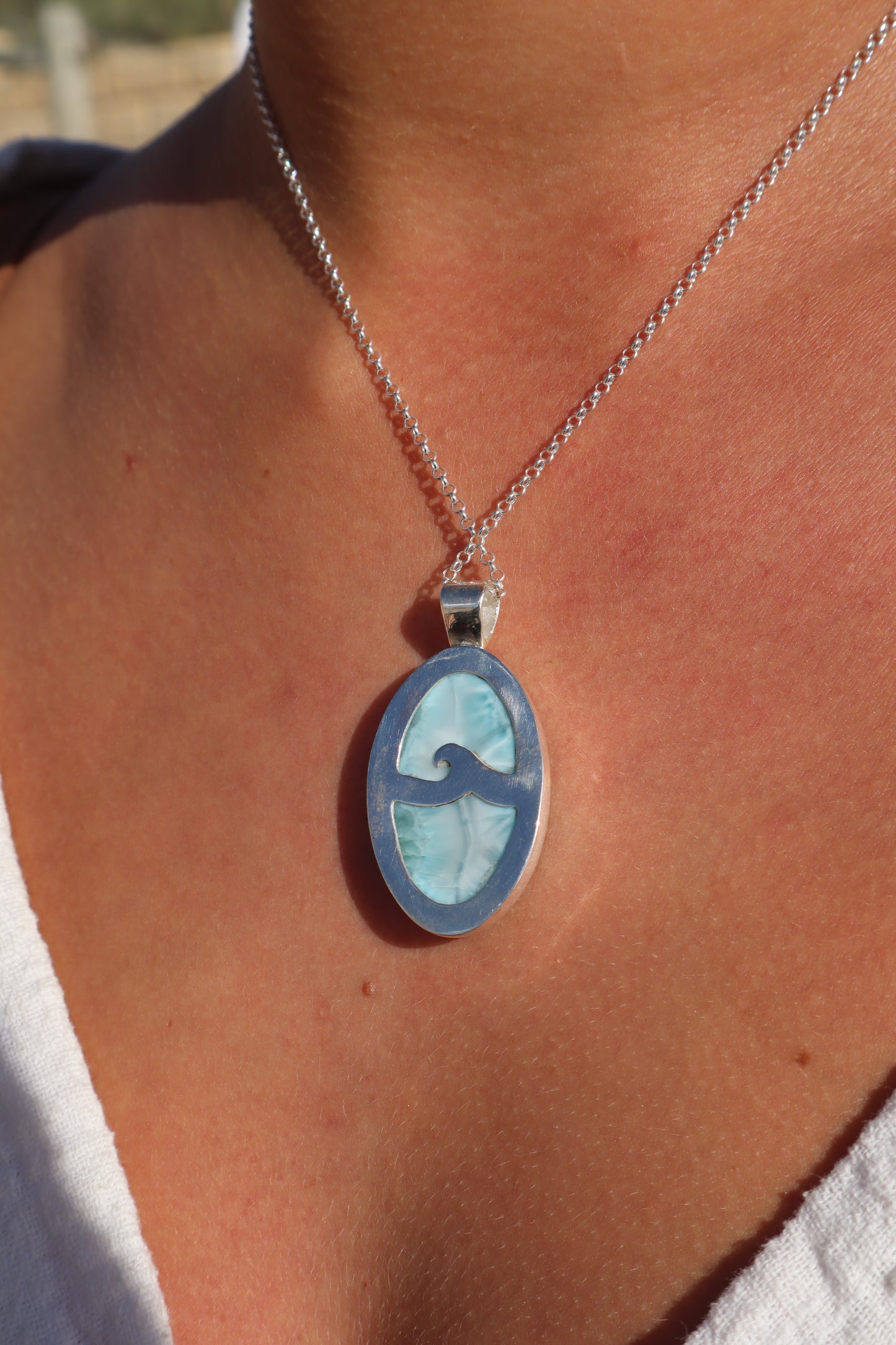 Larimar Wave Pendant
