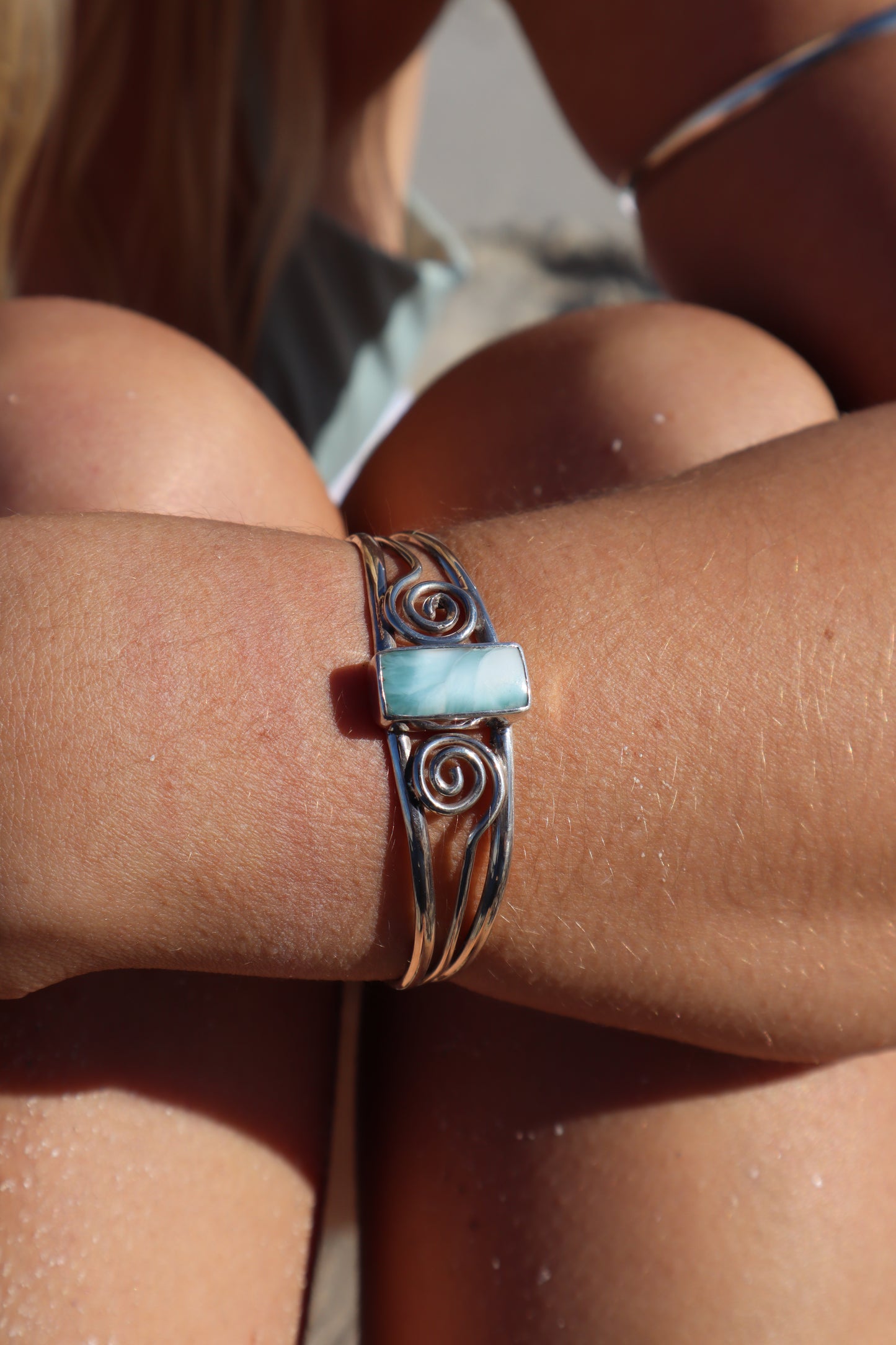 Spiral Larimar Tidal Cuff