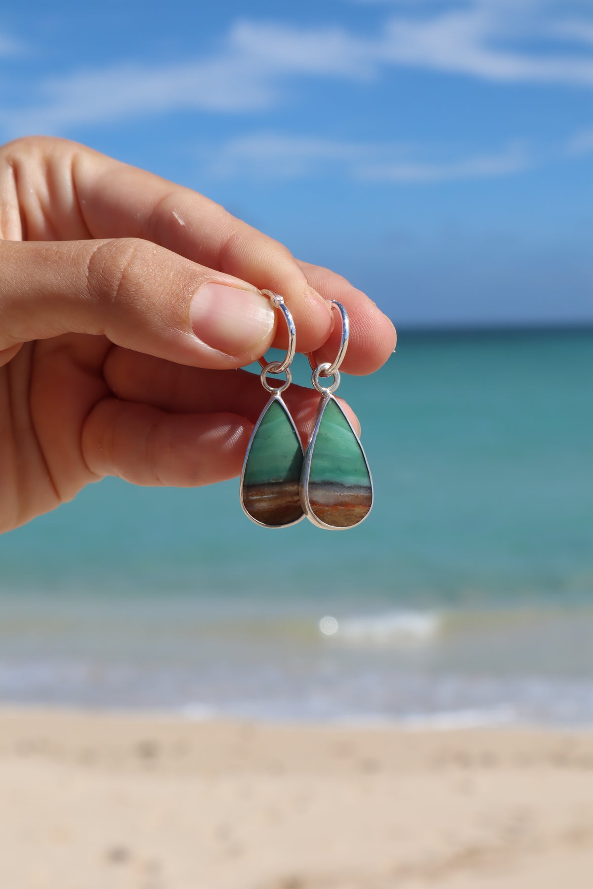 Reversible Opalised Wood Hoops