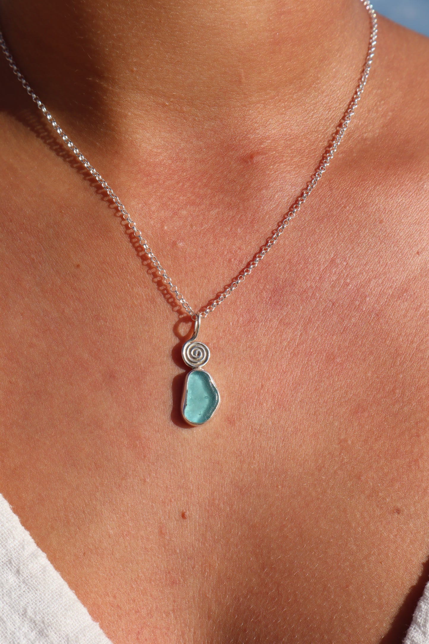Seaglass Spiral Pendant