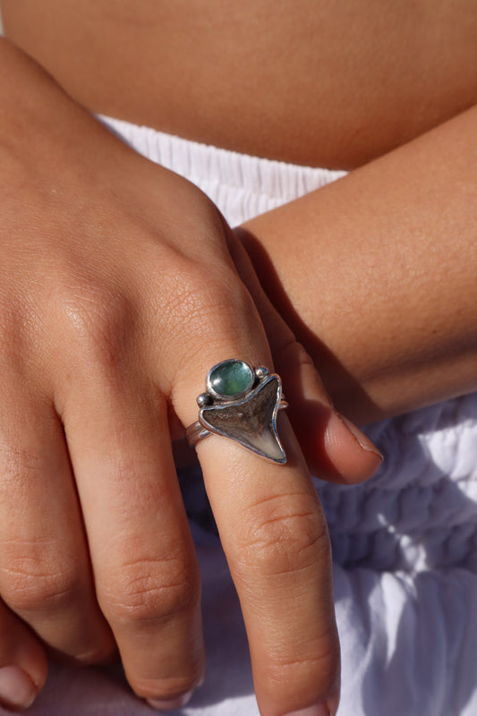 Shark Tooth x Kyanite Ring SIZE P - 7 3/4