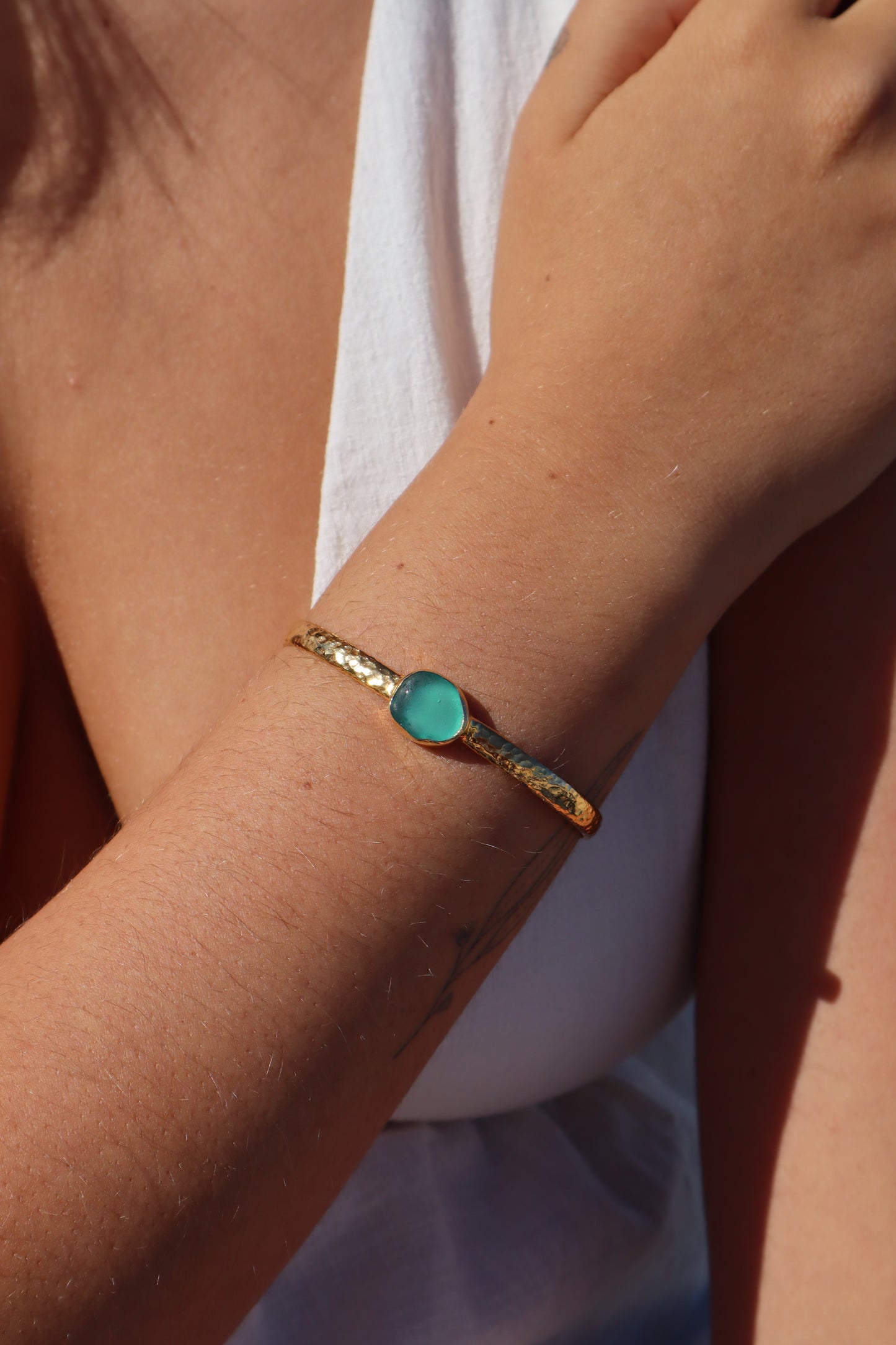 Textured Sea Glass Cuff