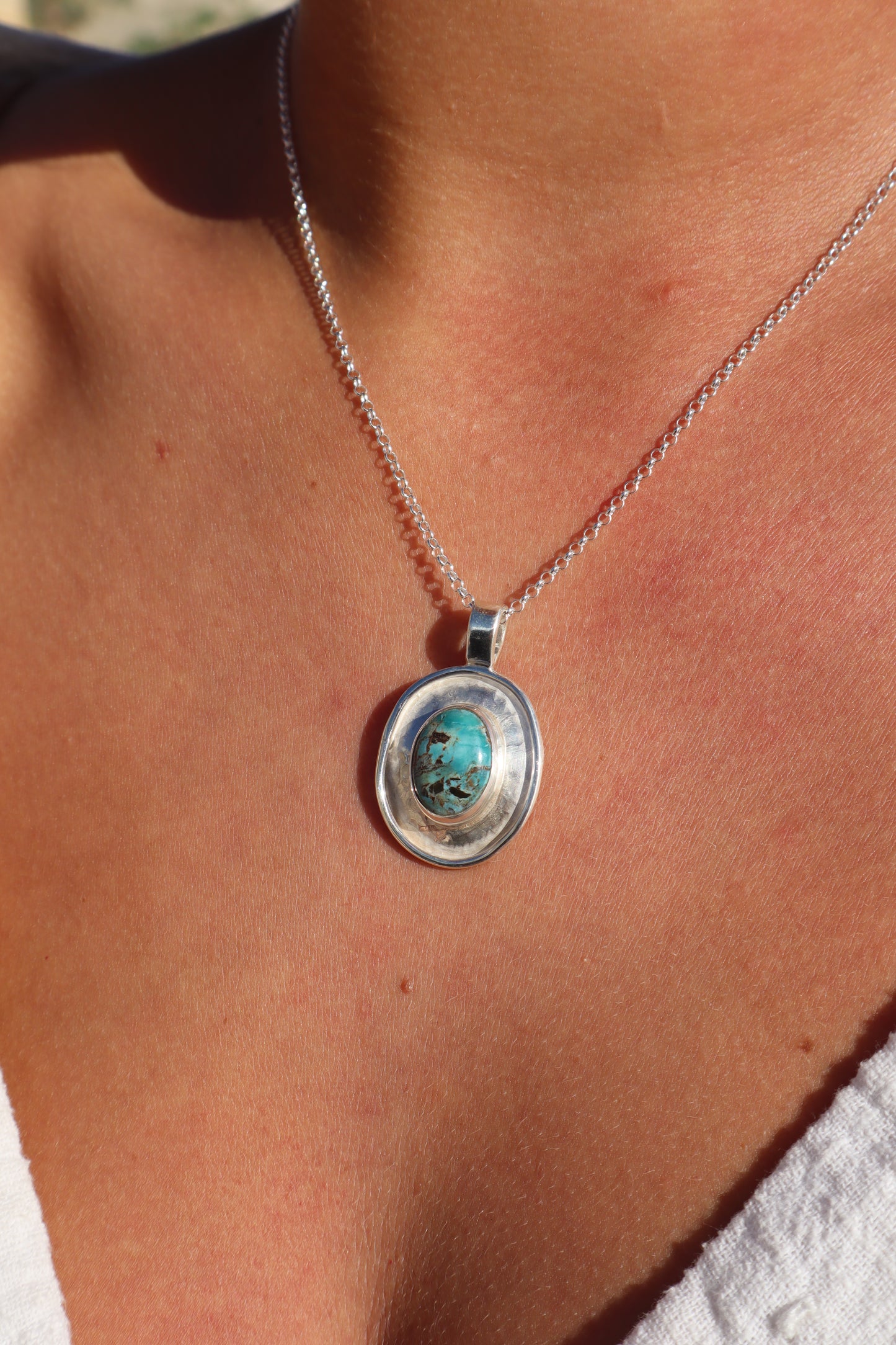 Turquoise Halo Pendant
