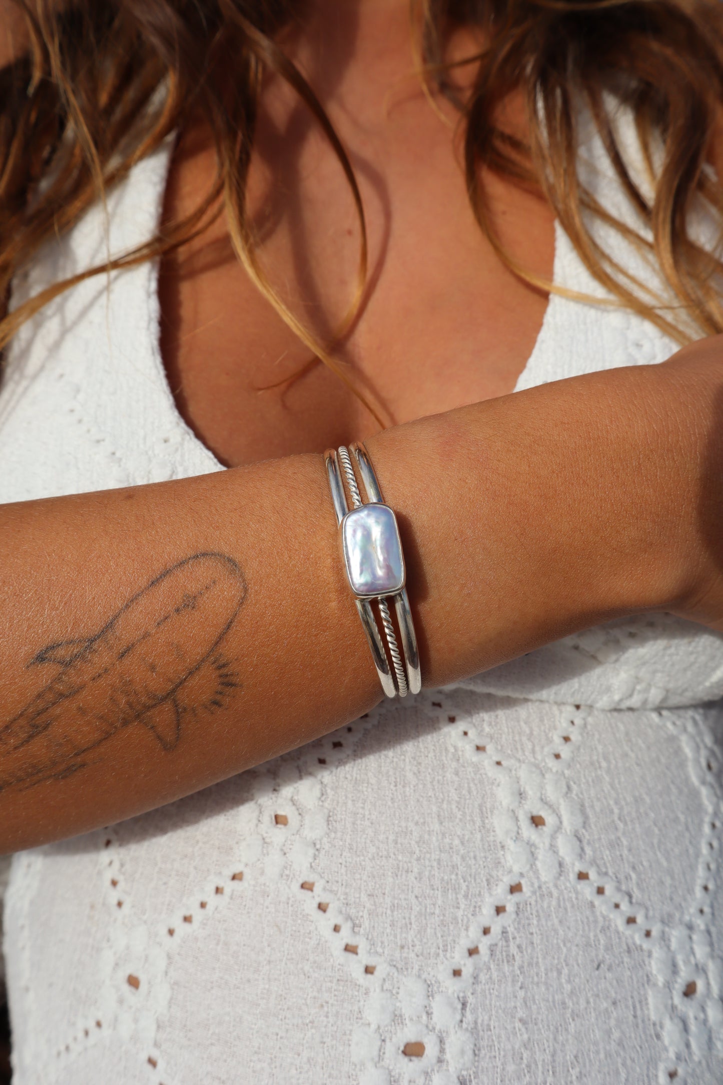 Twisted Pearl Tidal Cuff