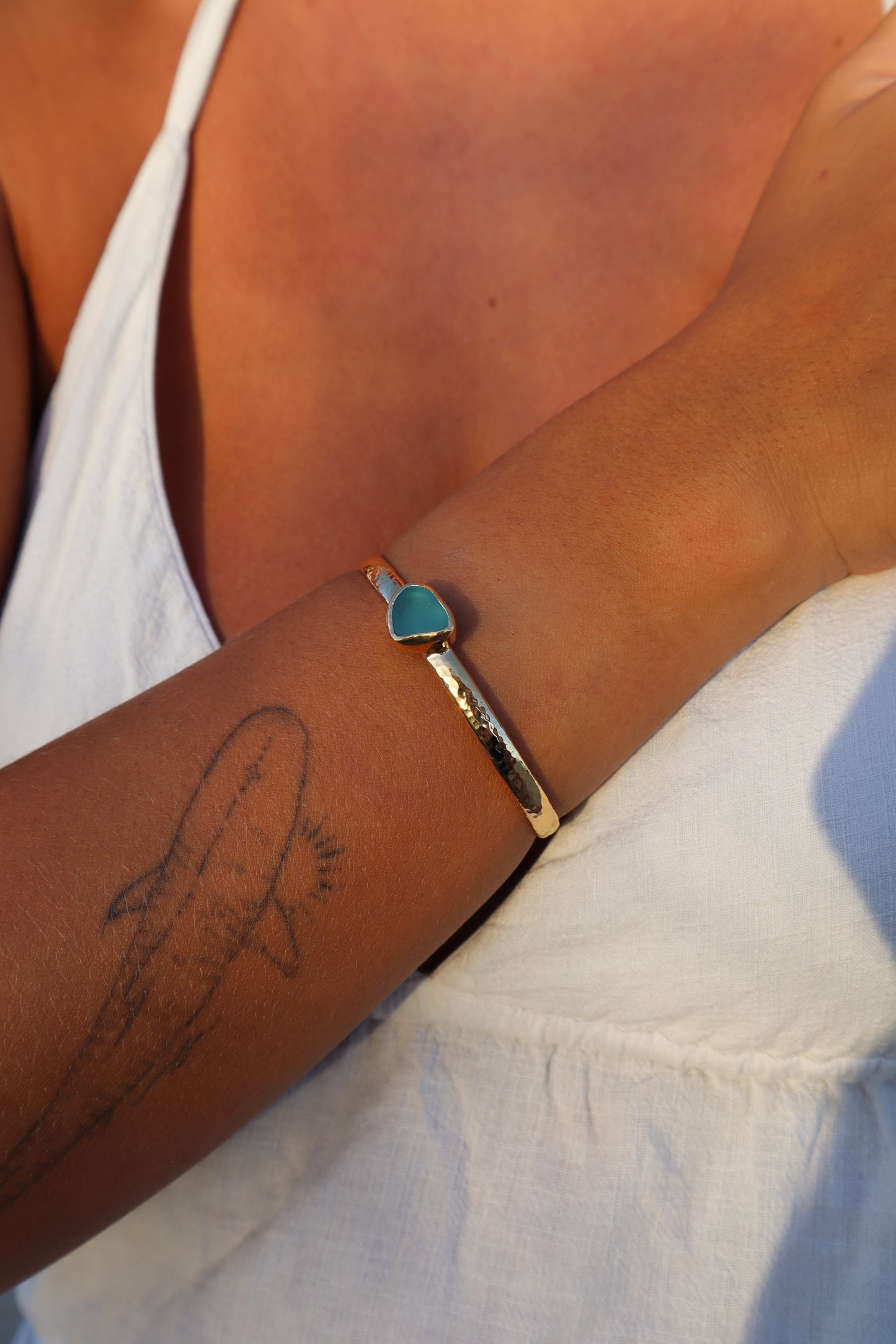 Textured Sea Glass Cuff