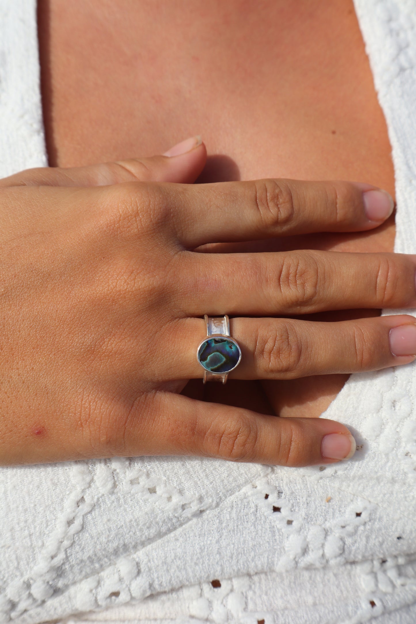 Abalone Ring SIZE N - 6 3/4