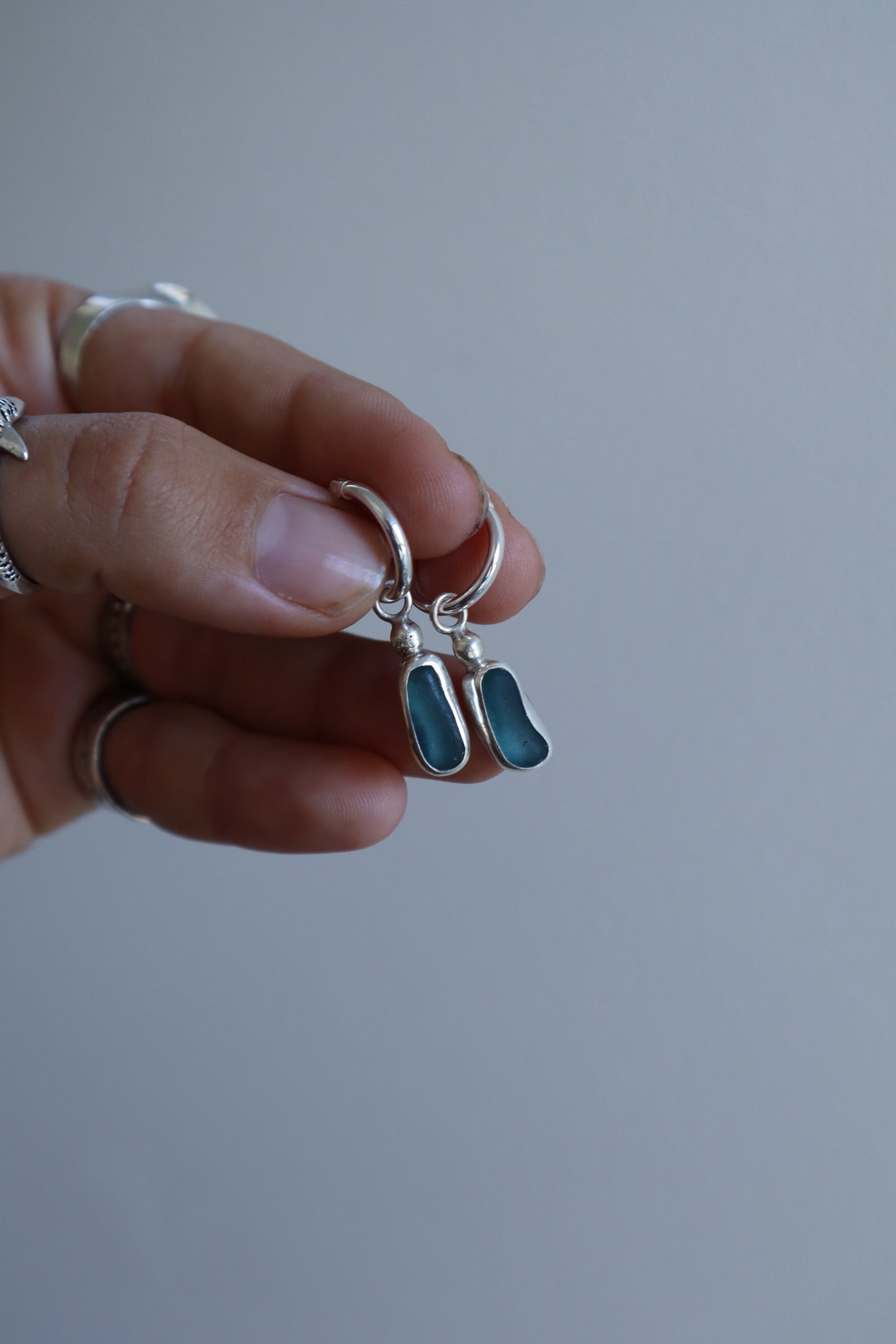 Seaglass Hoops