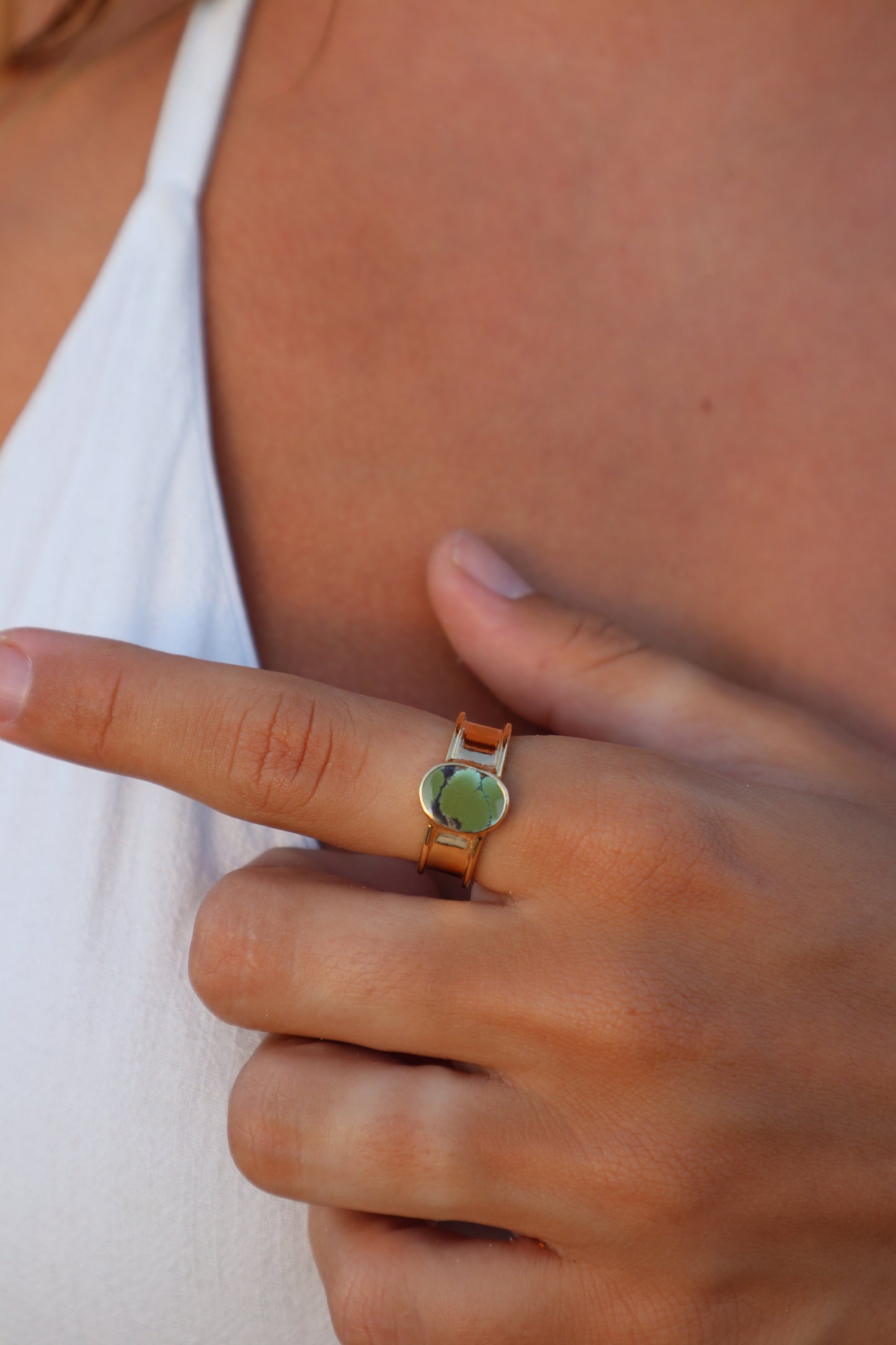 Green Turquoise Ring SIZE 8
