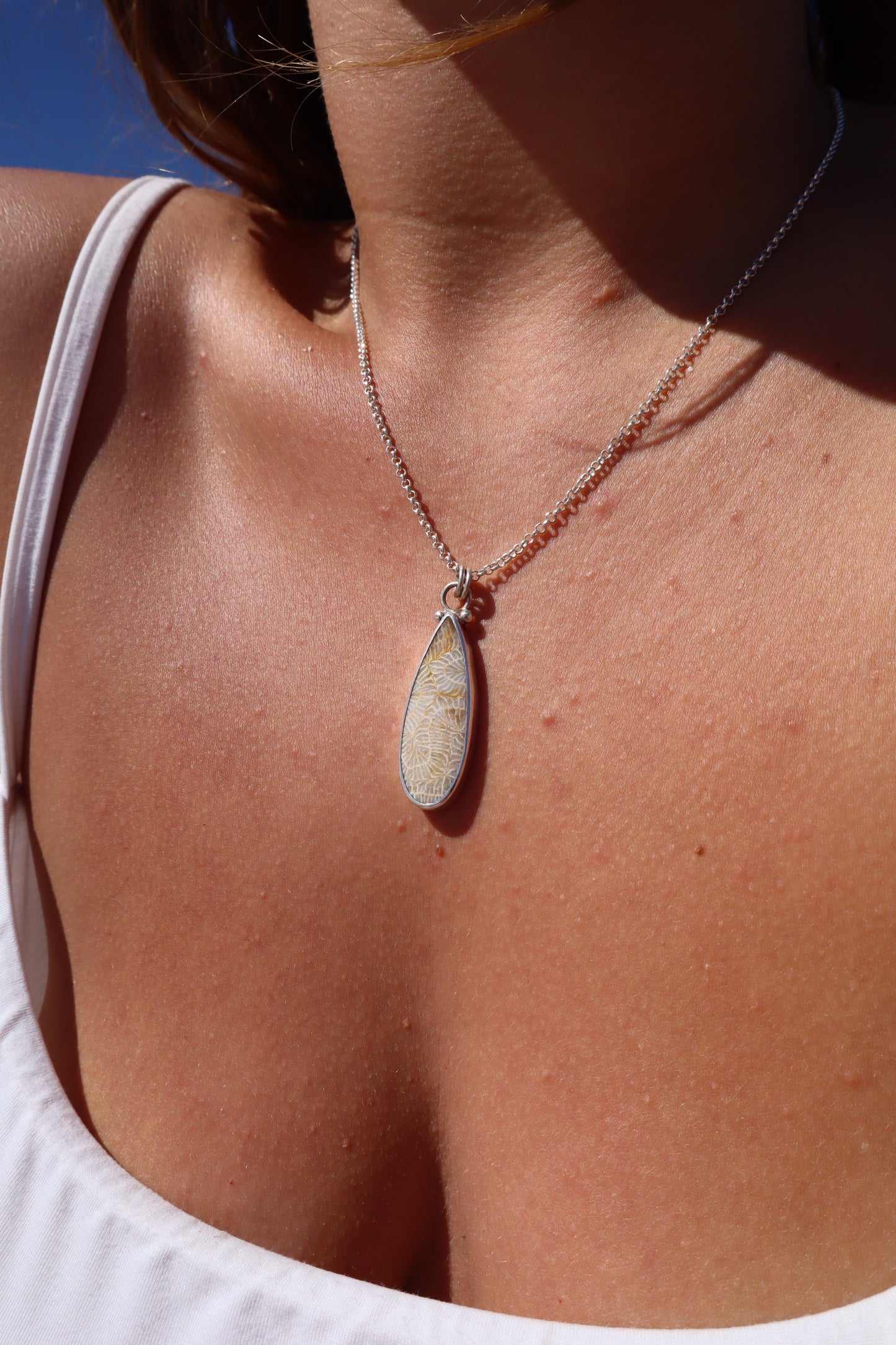 Fossilised Coral Pendant