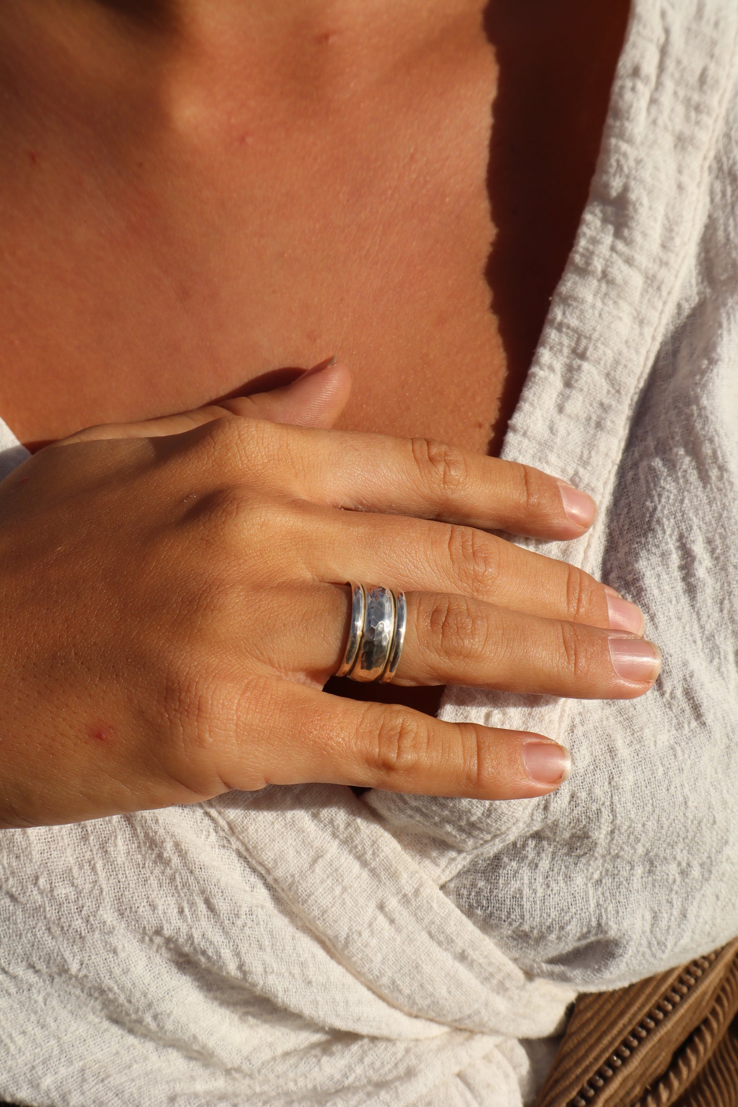 Chunky Silver Ring  SIZE N - 6 3/4