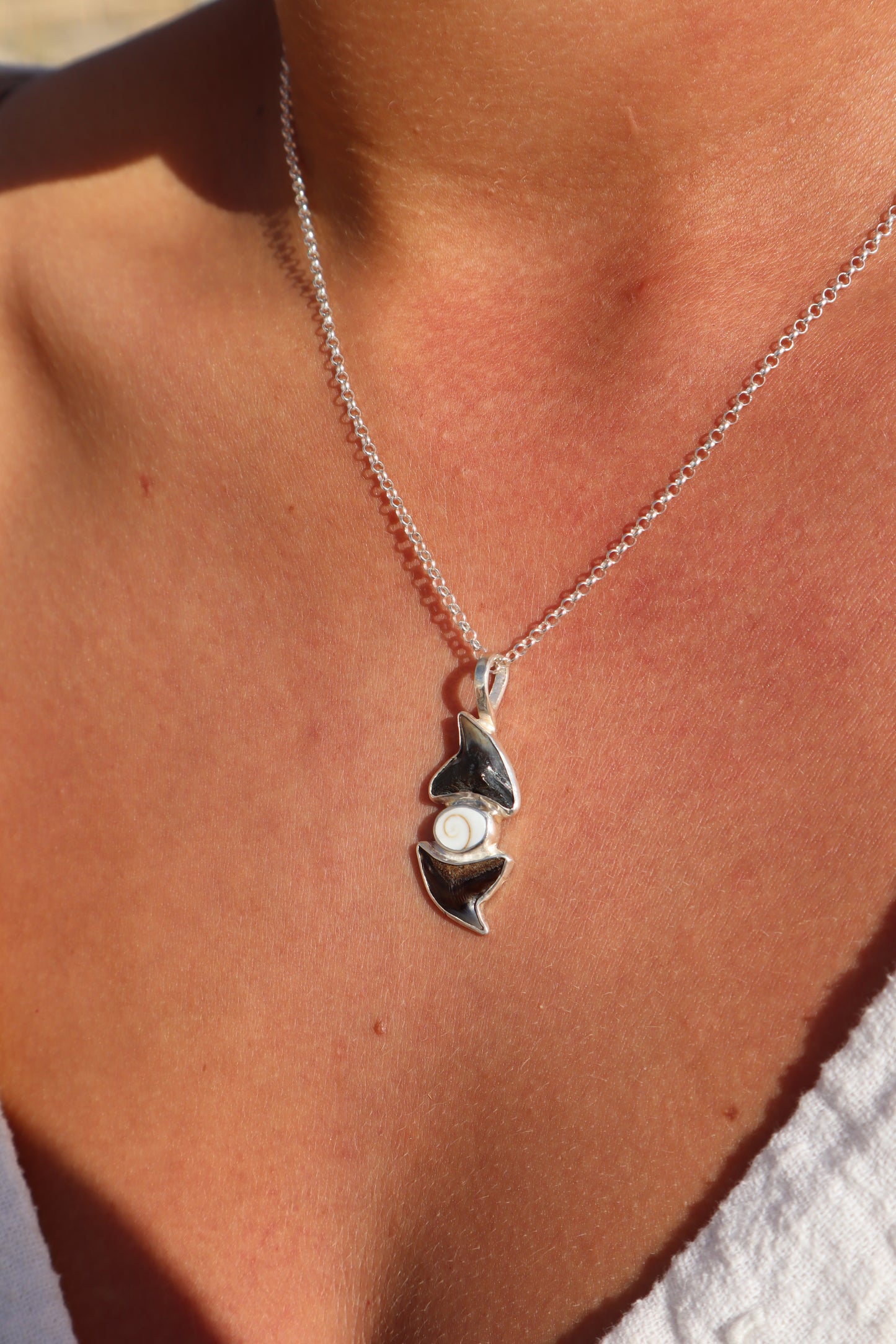 Double Shark Tooth Pendant