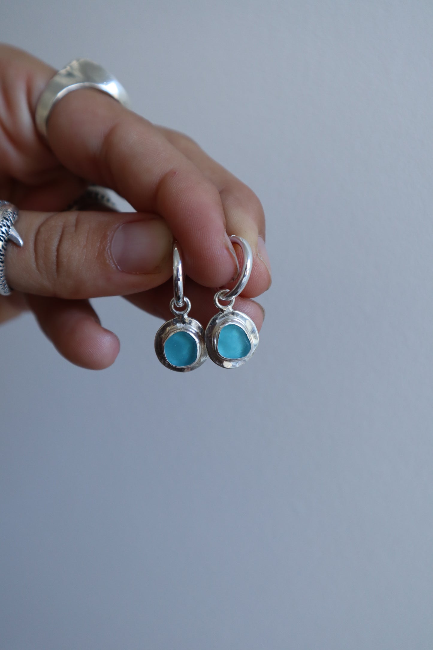 Seaglass Frame Hoops