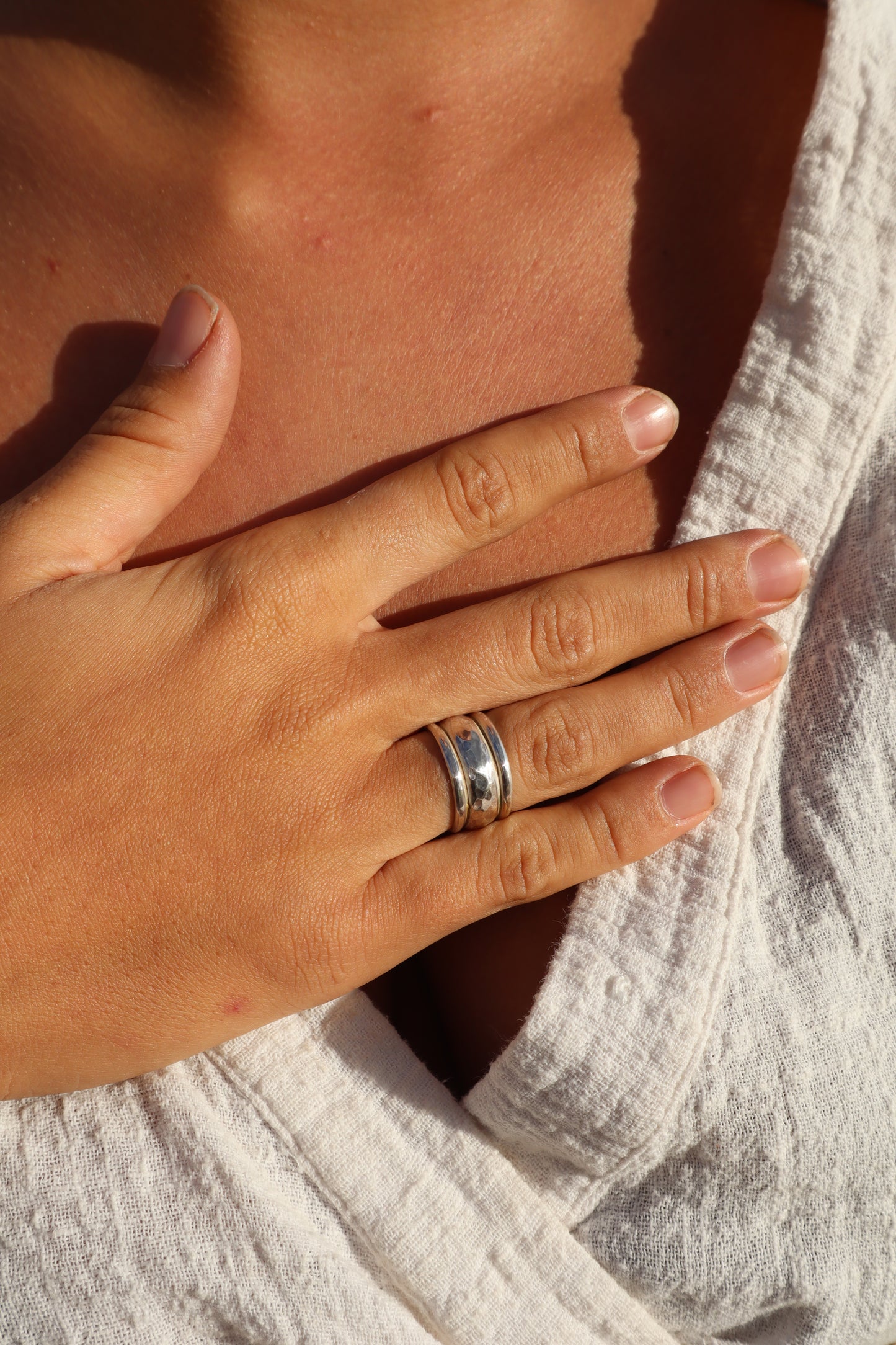 Chunky Silver Ring  SIZE N - 6 3/4