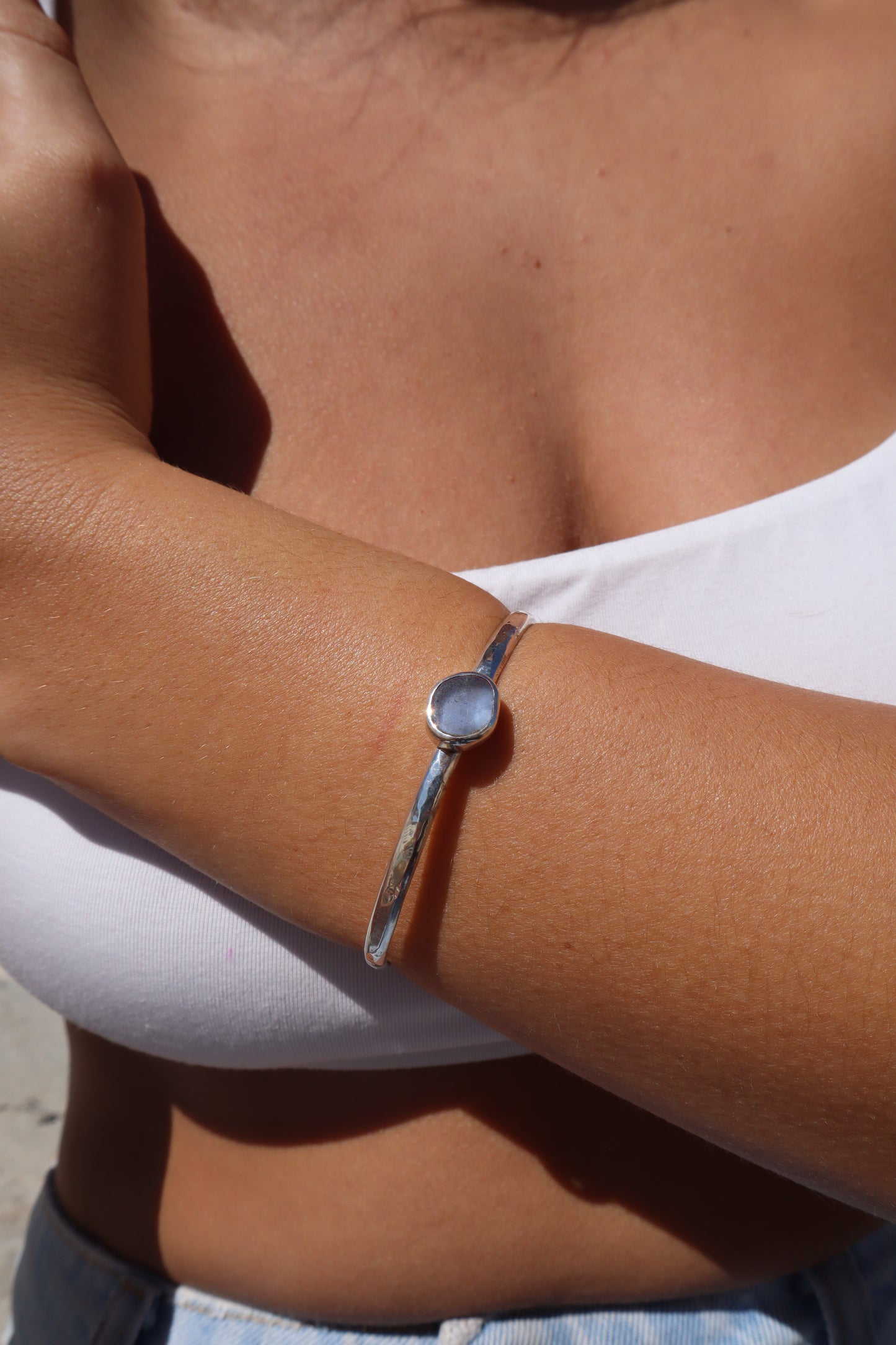 Purple Sea Glass Wanderer Cuff