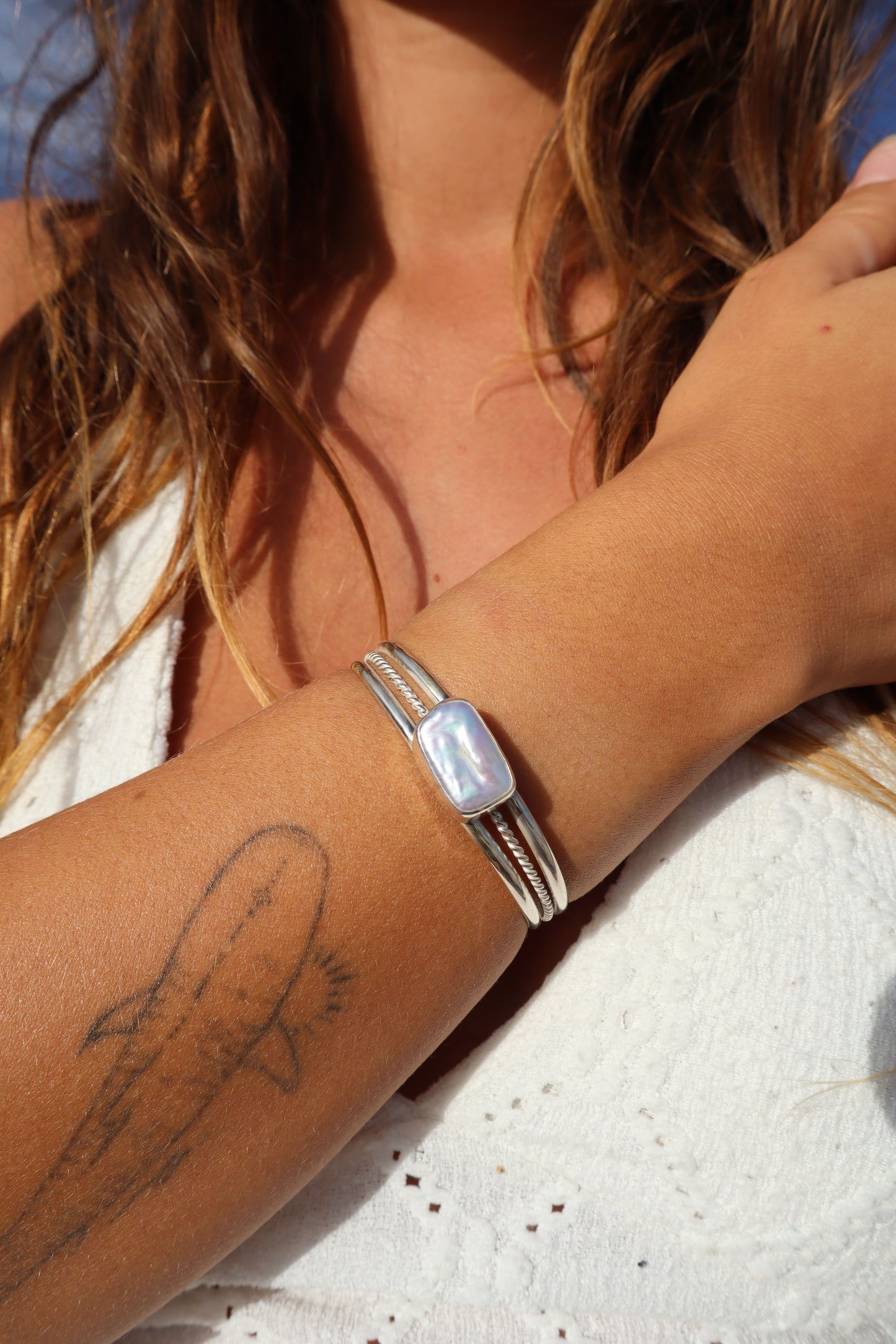 Twisted Pearl Tidal Cuff
