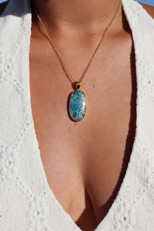 Blue Shattuckite Pendant