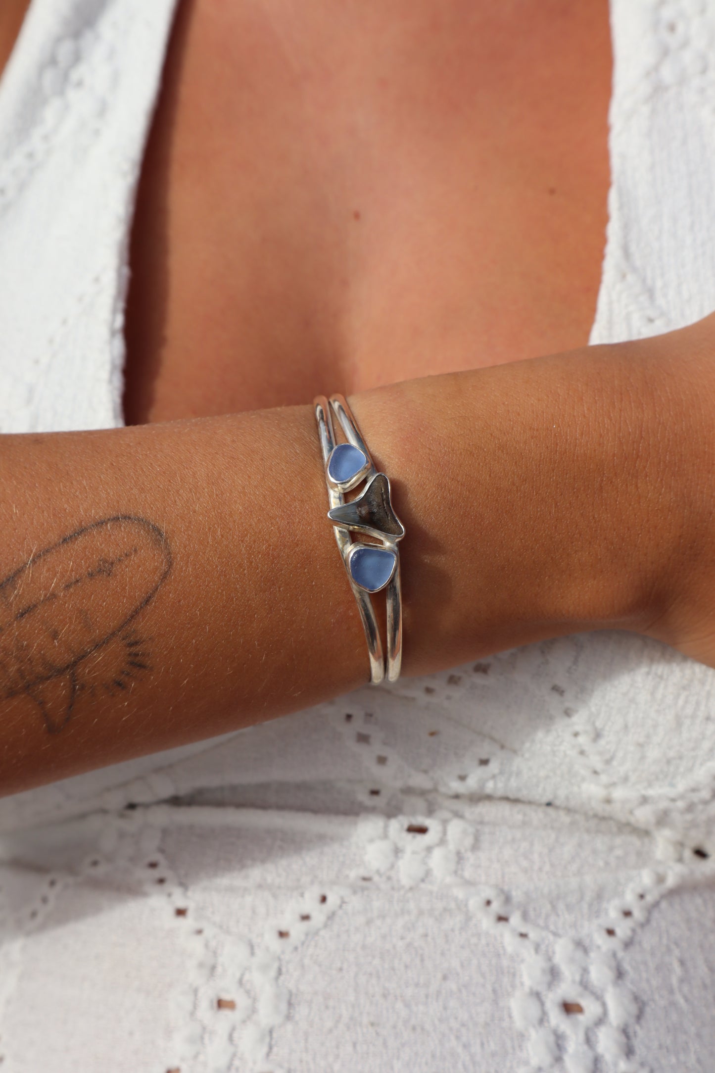 Shark Tooth x Seaglass Tidal Cuff