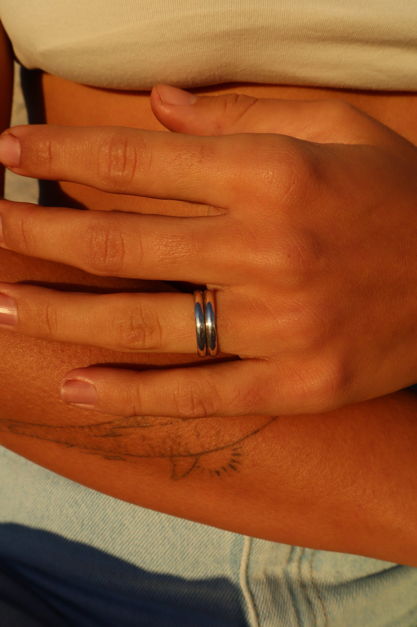 Double Band Silver Ring