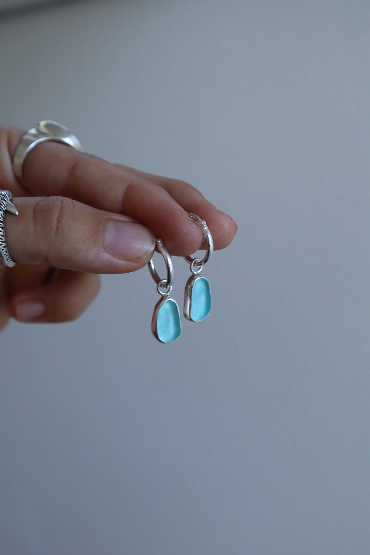 Seaglass Hoops