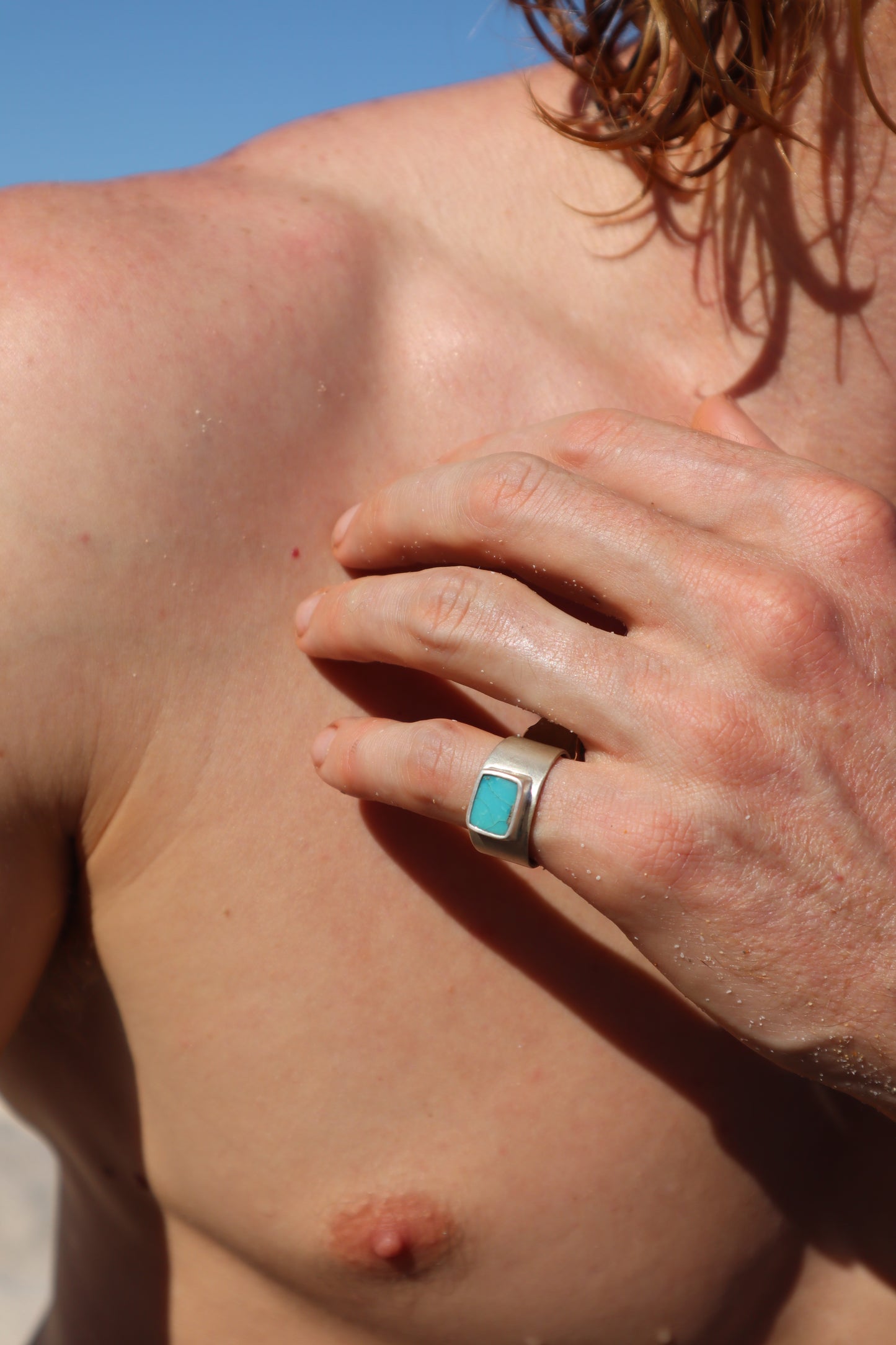 Turquoise Signet Ring SIZE T 1/2 - 10