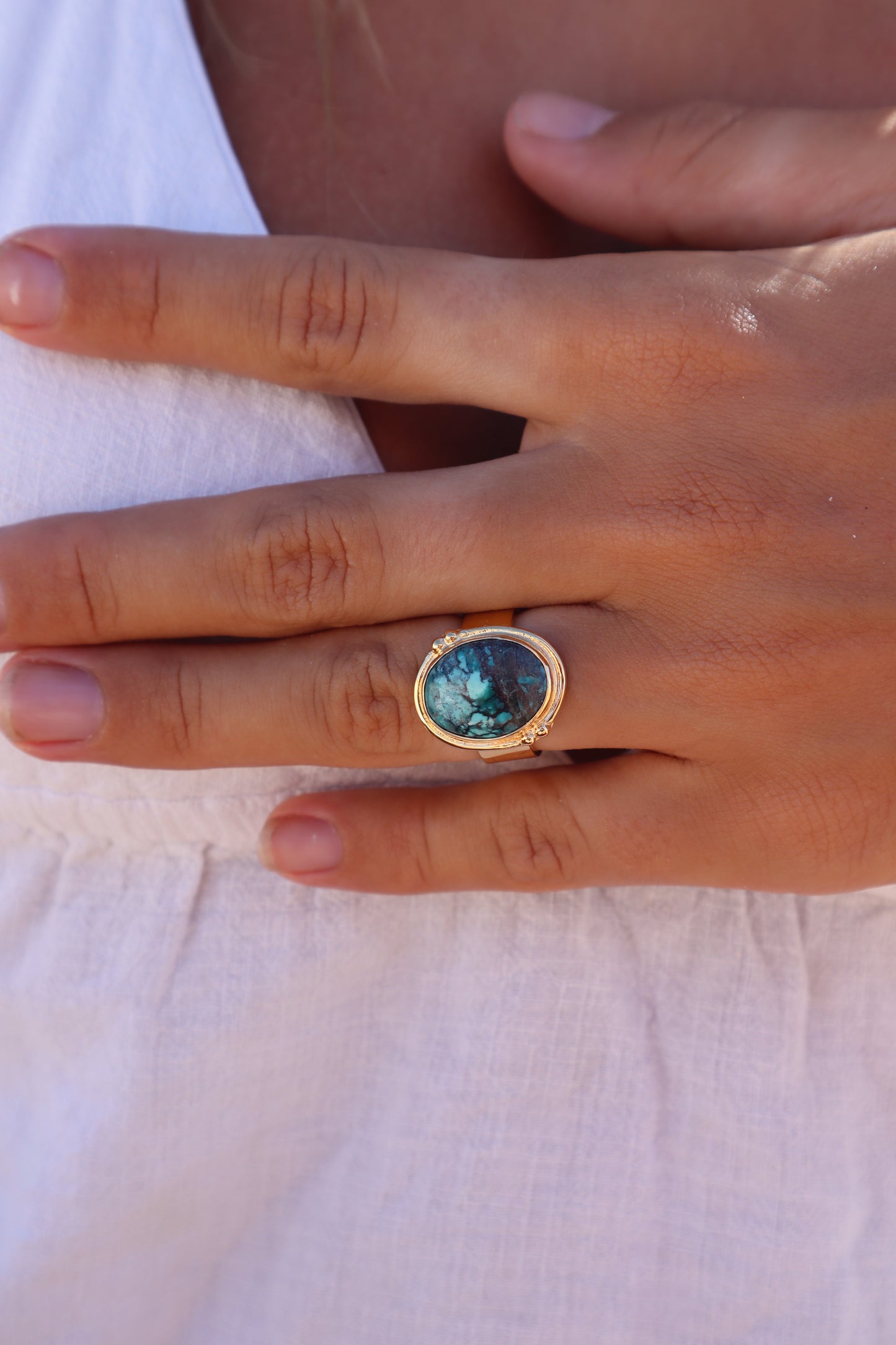 Chunky Turquoise Ring SIZE 6.5