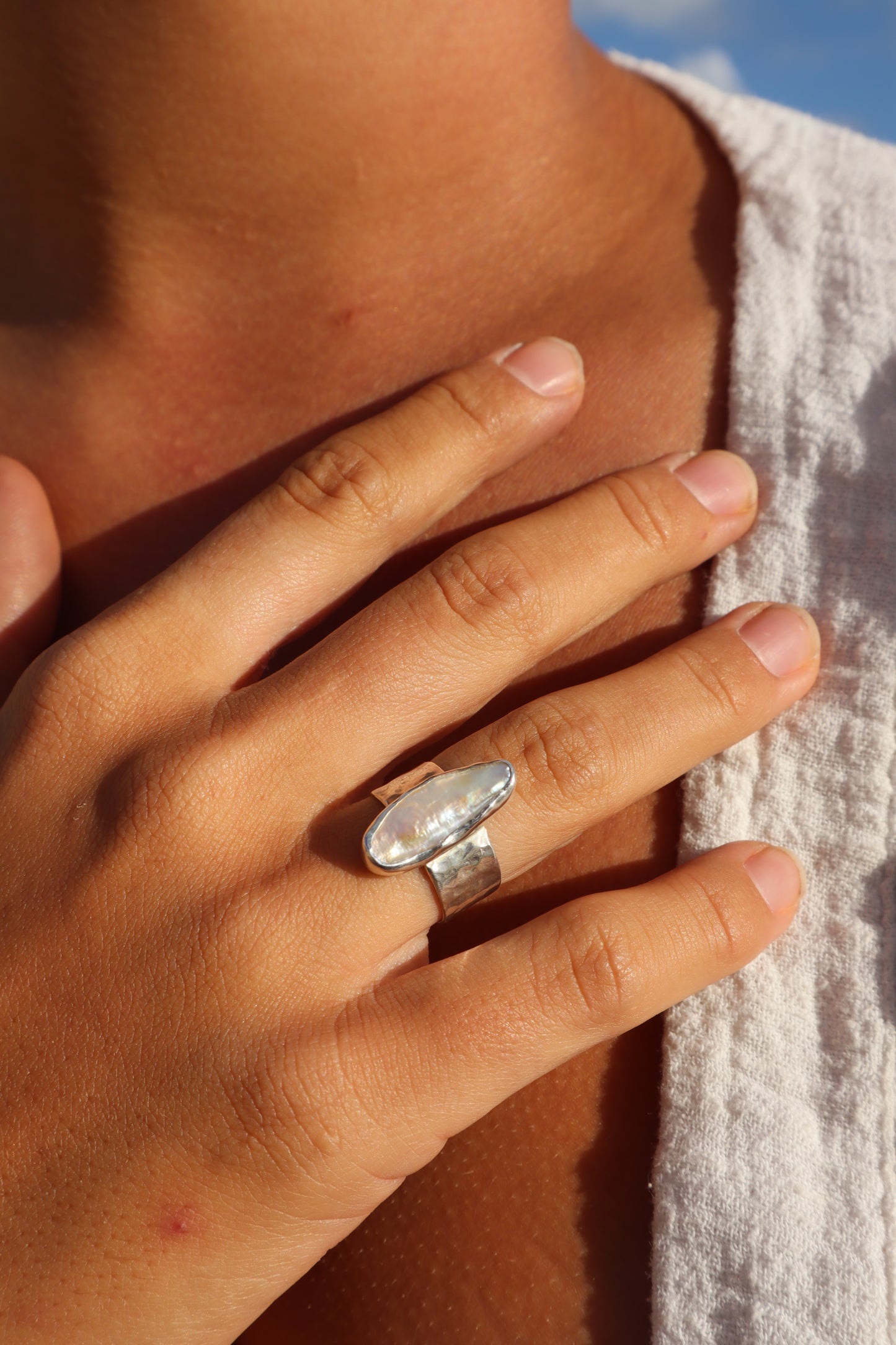 Pearl Ring SIZE N 1/2 - 7