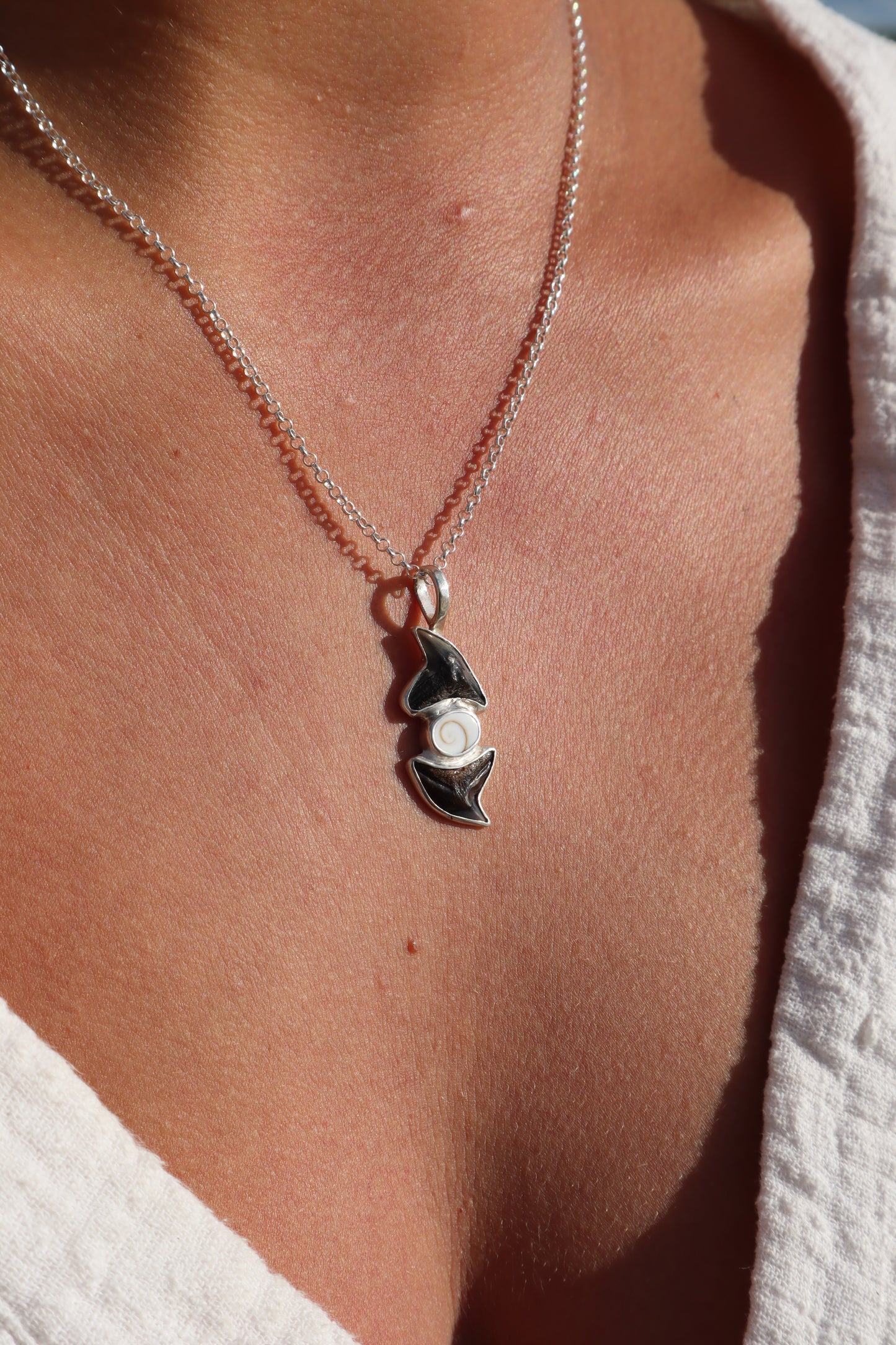 Double Shark Tooth Pendant