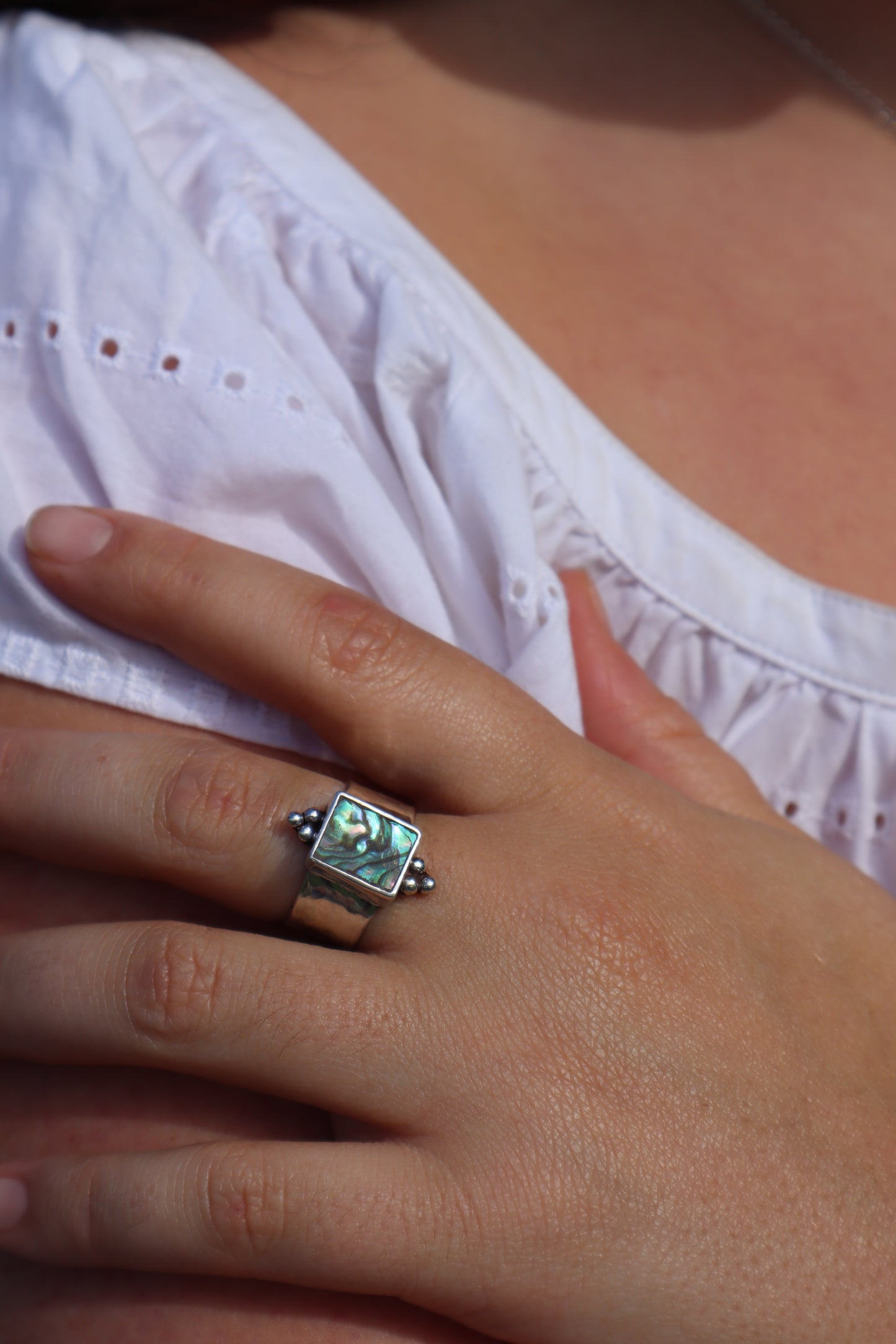 Abalone Angel Ring SIZE 0 1/2 - 7 1/2