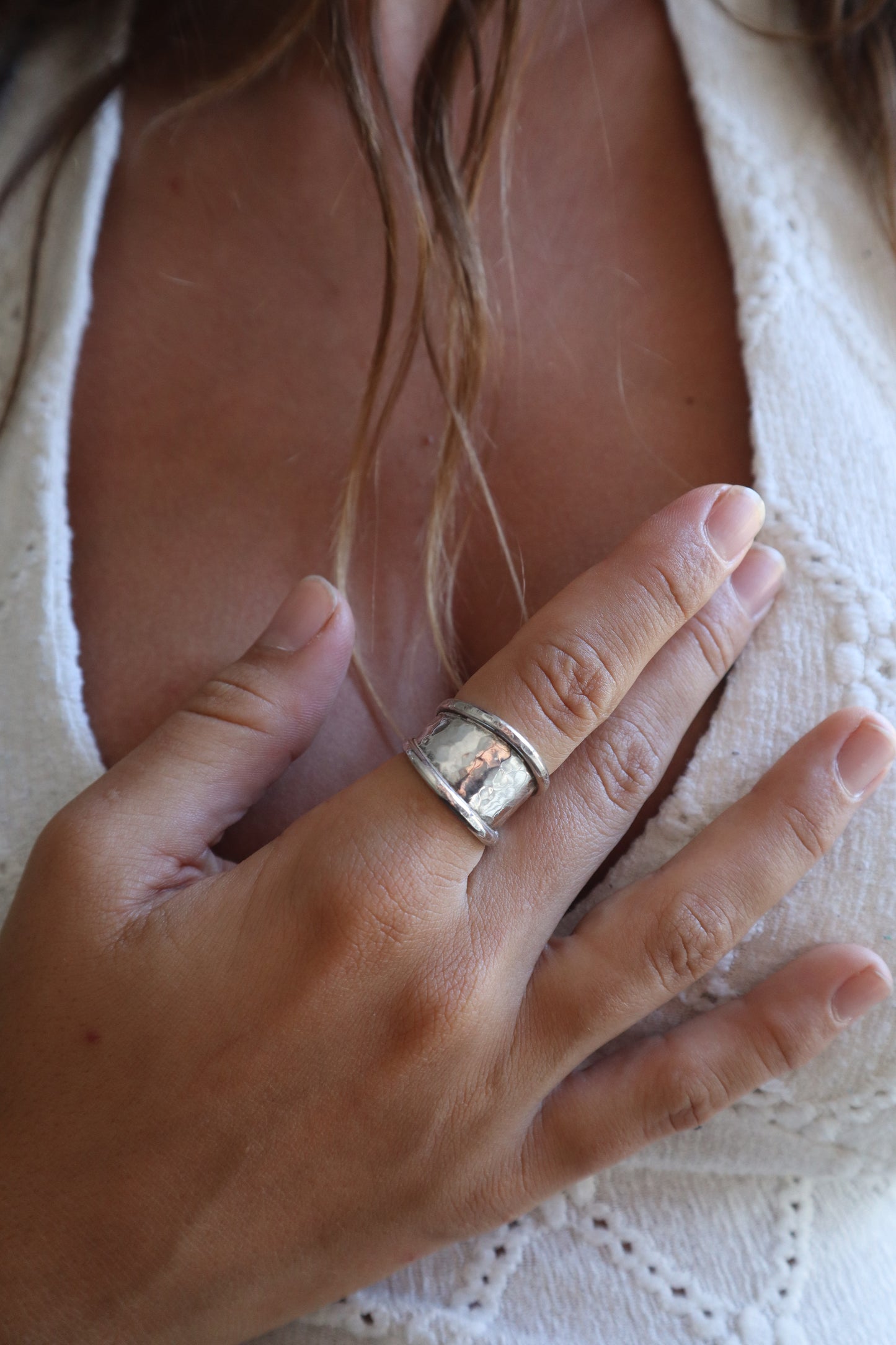 Silver Ring  SIZE Q - 8 1/4