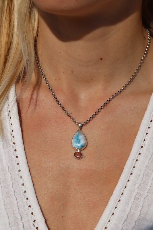 Larimar x Pebble Pendant