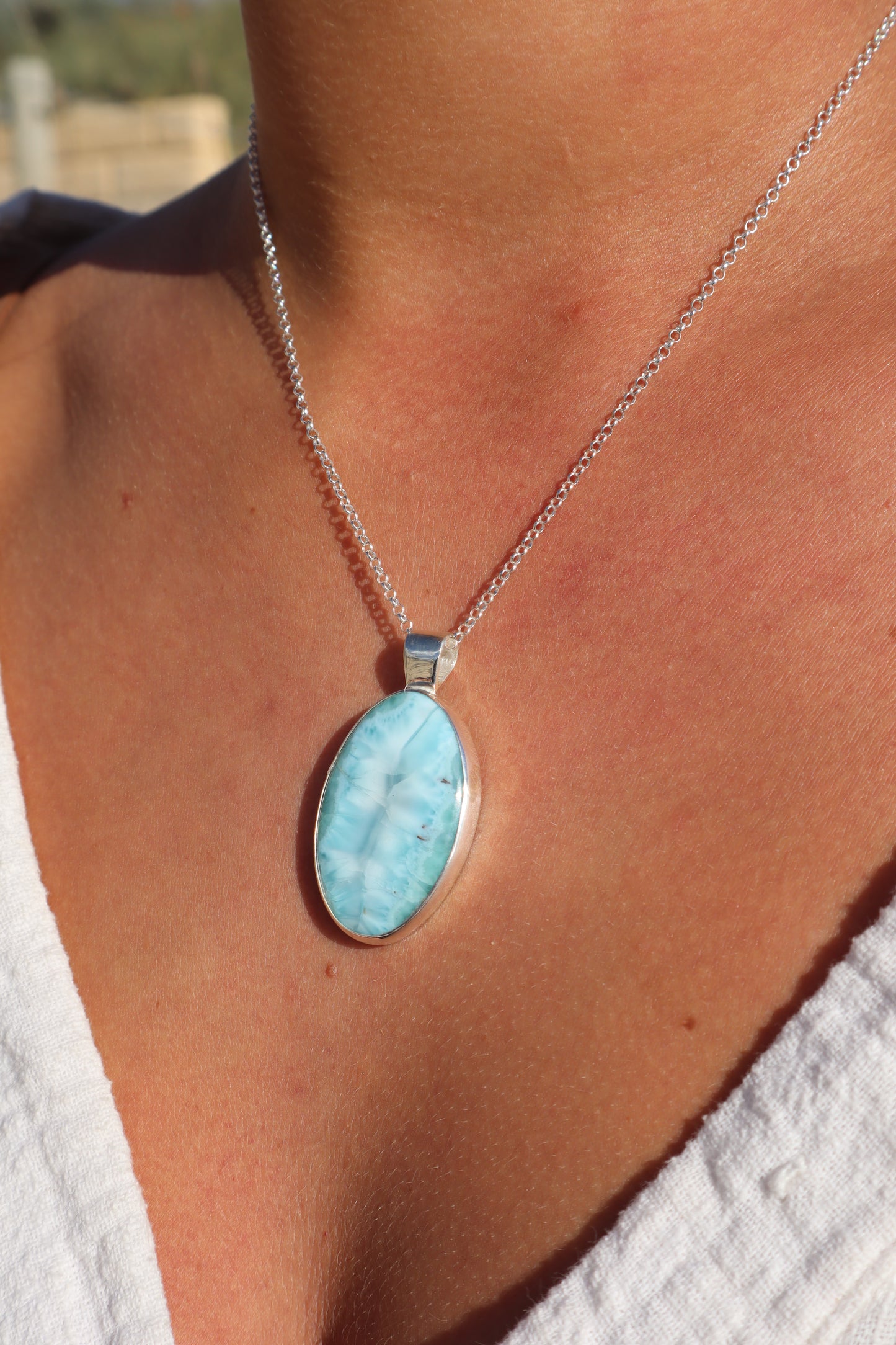 Larimar Wave Pendant