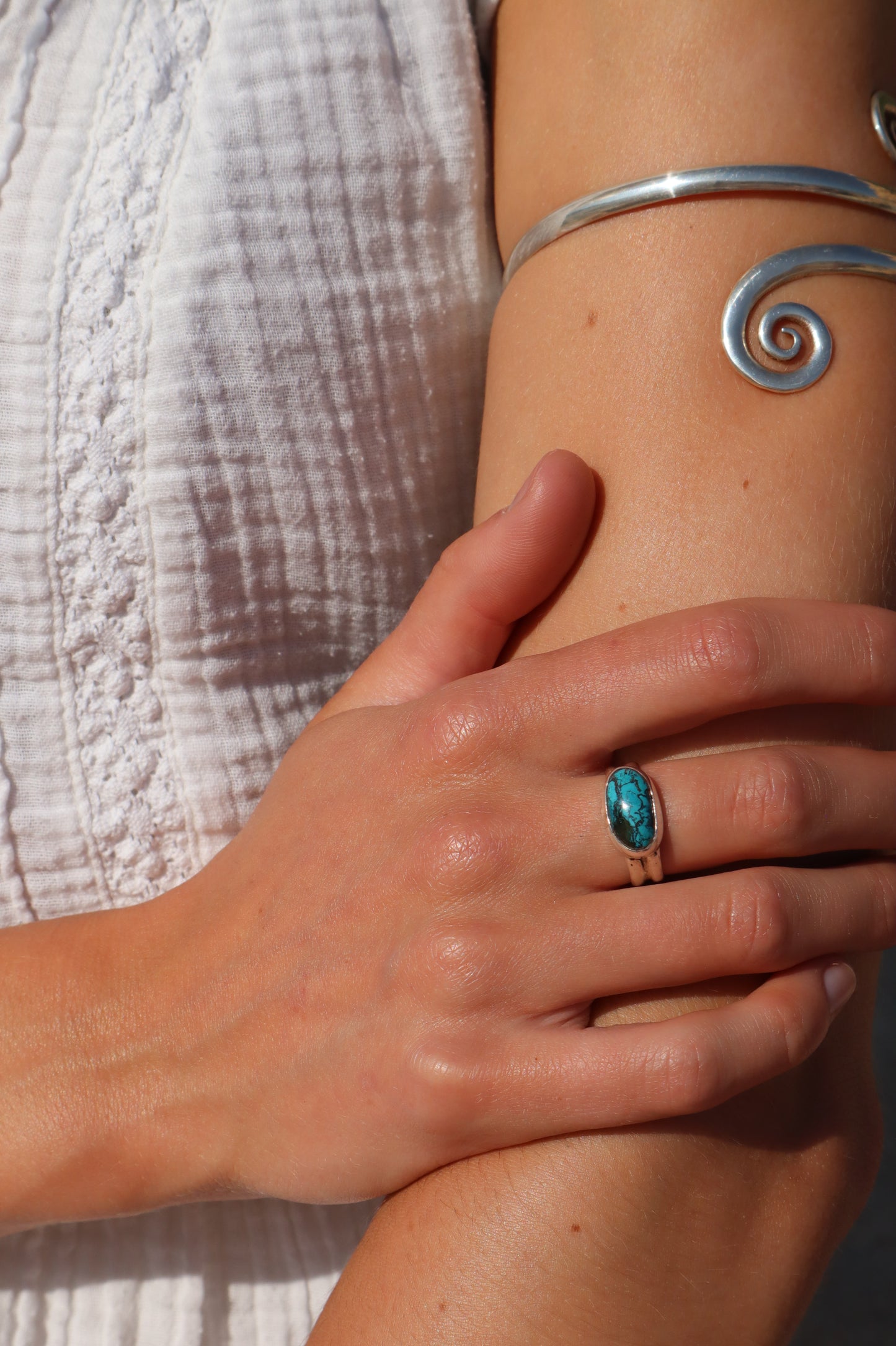 Shattuckite Azurite Ring SIZE L - 5 3/4