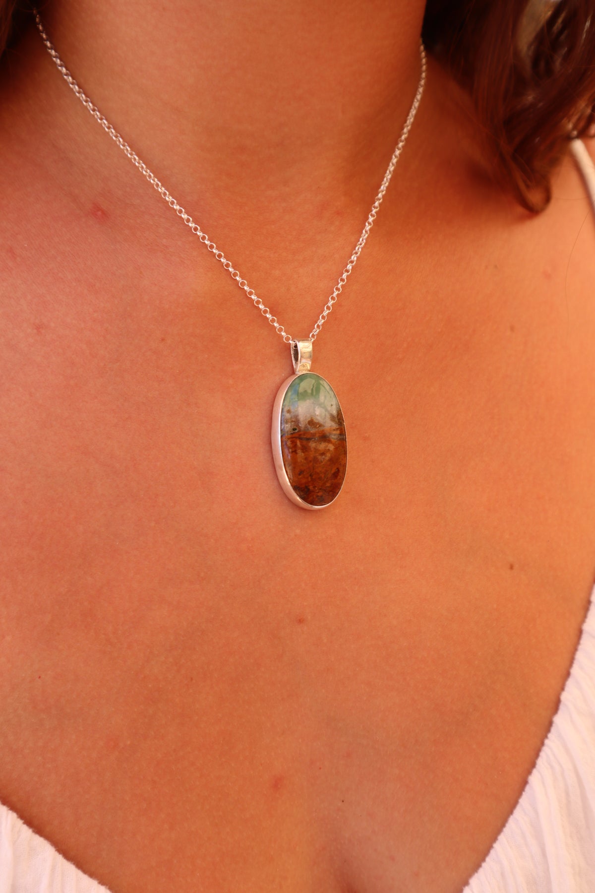 Chrysophase Seahorse Pendant