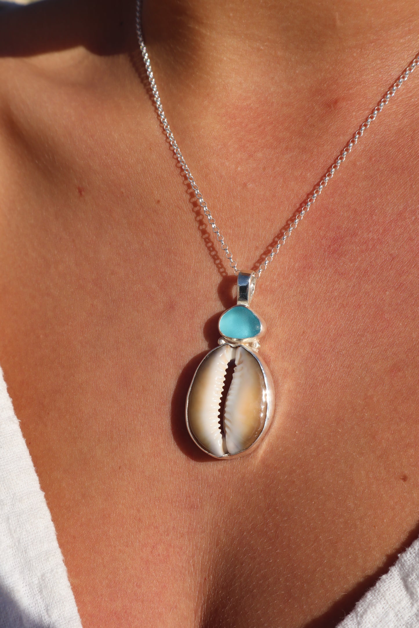 Cowrie x Seaglass Pendant