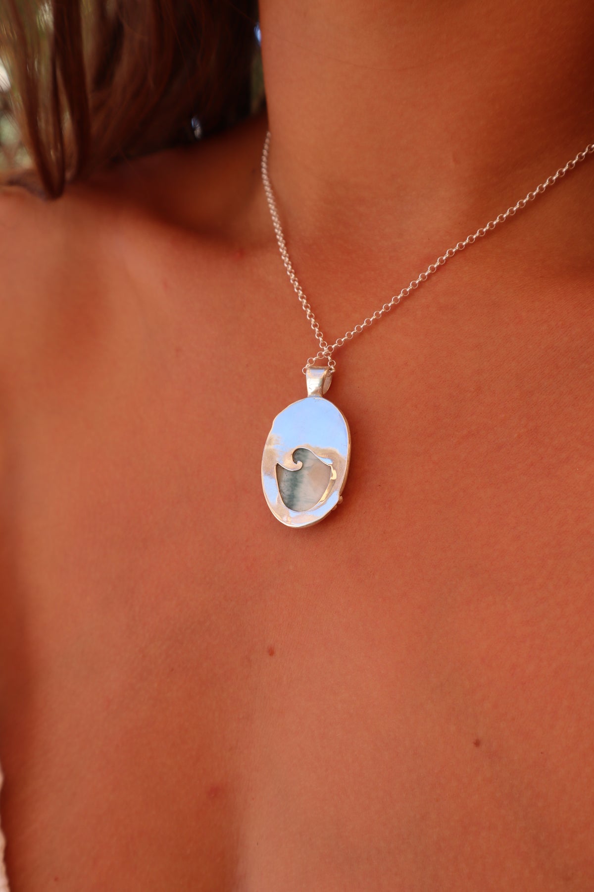 Larimar Wave Pendant